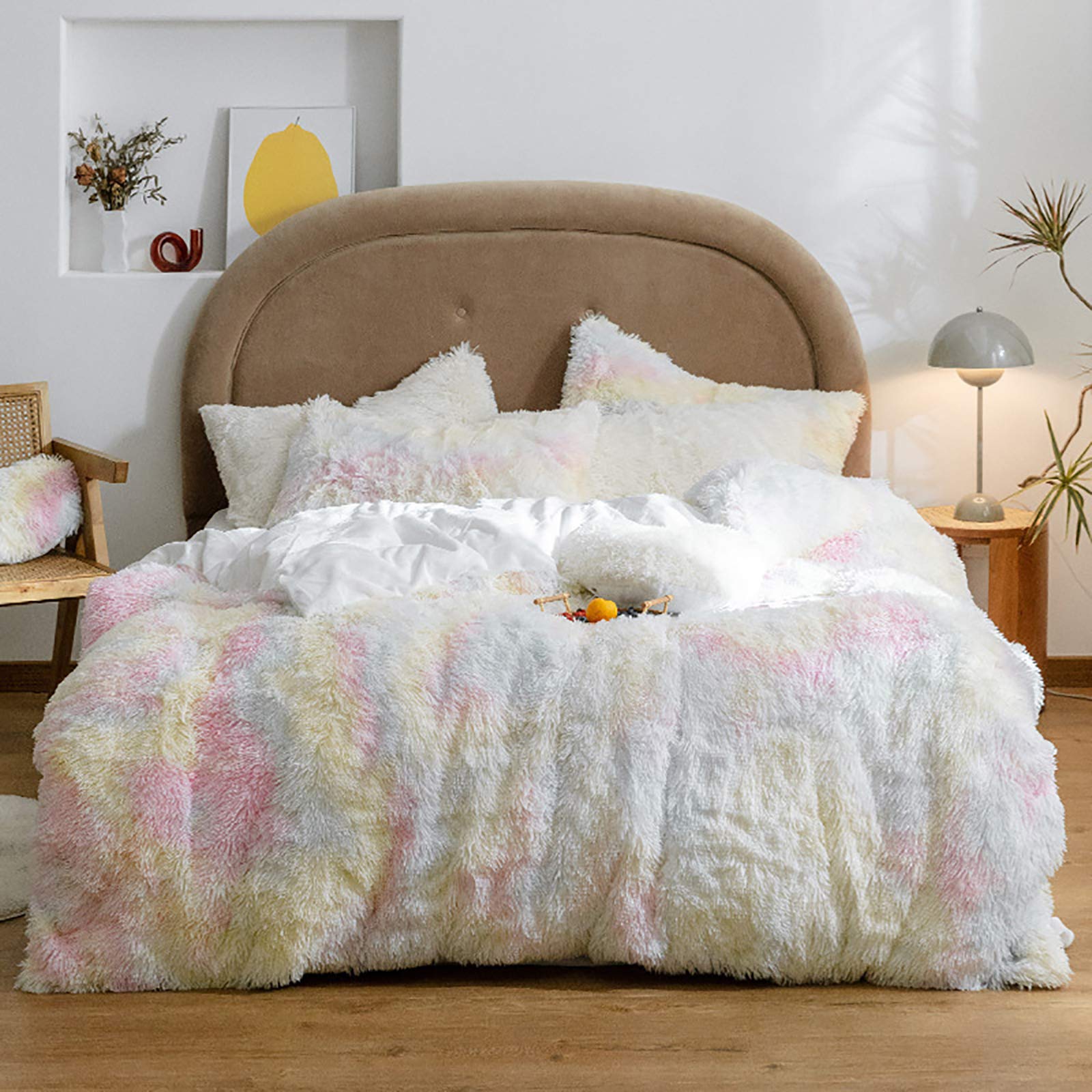 Faux fur couverture de courtepointe de luxe 220x240cm au fini super moelleux avec fermeture éclair