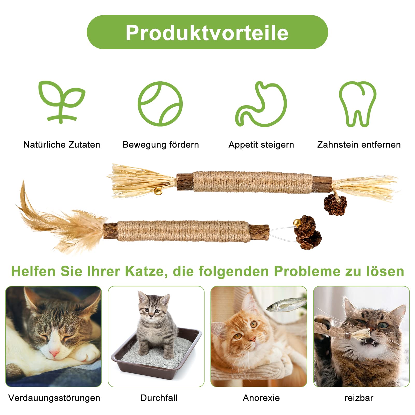 6 Bastoncini Di Erba Gatta Per Gatti - Giocattoli Masticabili, Cura Dentale, Antitartaro - Foto 11