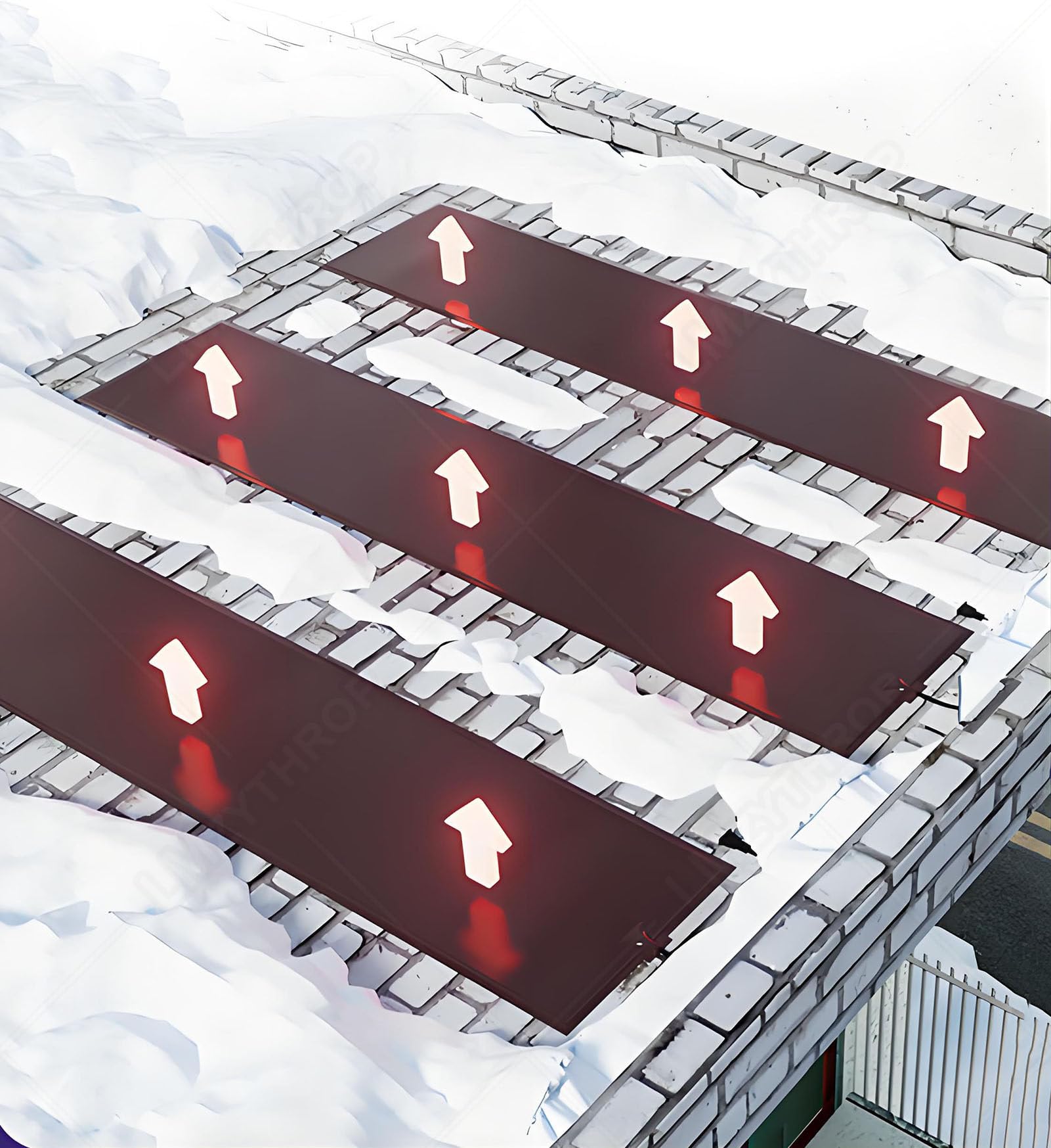Alfombras Calefactoras Suelo 5PCS para Evitar Hielo en Entradas/Escaleras/Senderos,para Derretir Nieve,Hielo,Alfombras Calefactoras con Textura Antideslizante 5pcs-21 * 98in/54 * 250cm