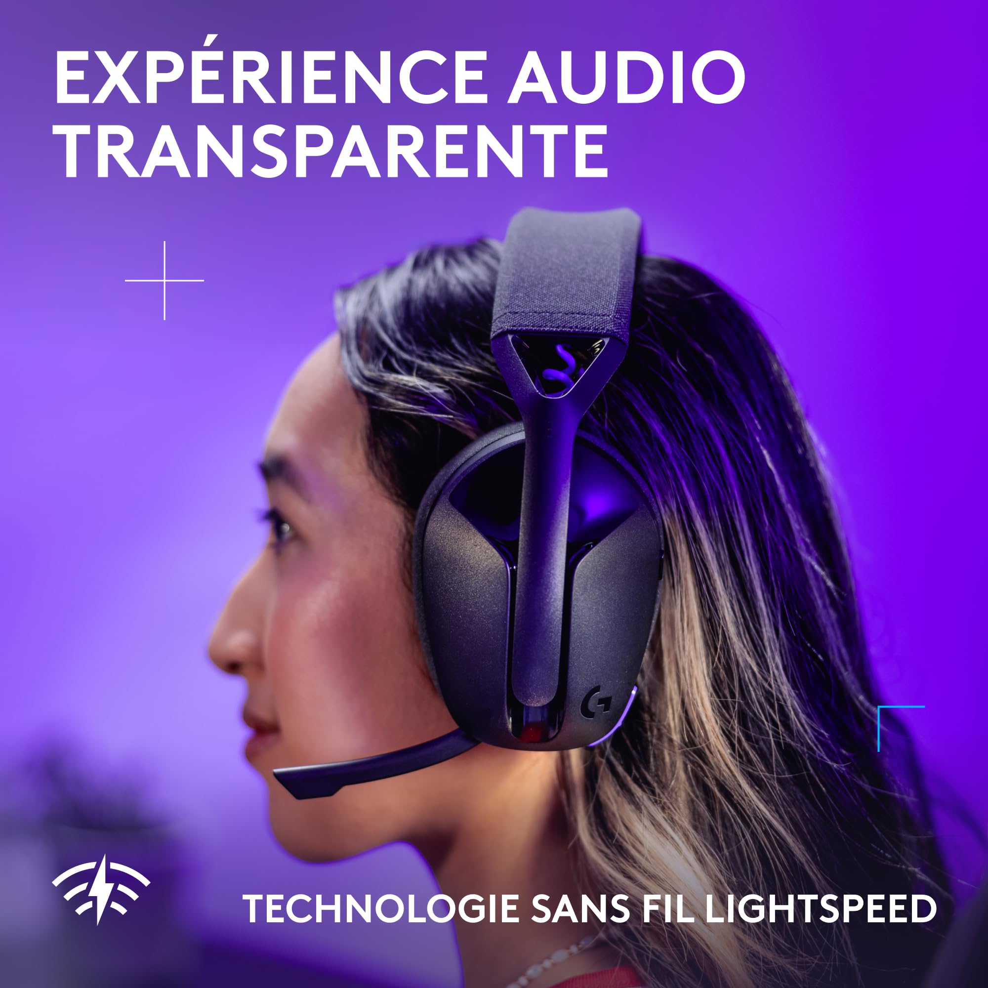 Logitech G G321 Lightspeed, Casque Gaming Bluetooth sans Fil, Confort et Ajustement dynamiques, Micro à Tige 16 kHz, + de 20 h d’autonomie, PC, PS4, PS5, Nintendo Switch, Mobile - Noir