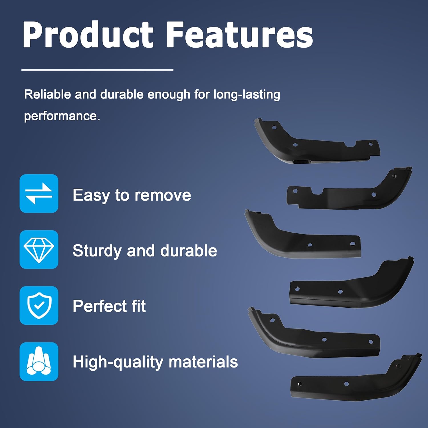 AUCERAMIC Front & Rear Mud Flap Delete Fit for 2019-2025 GMC Sierra 1500 2WD 4WD (Not for AT4X)