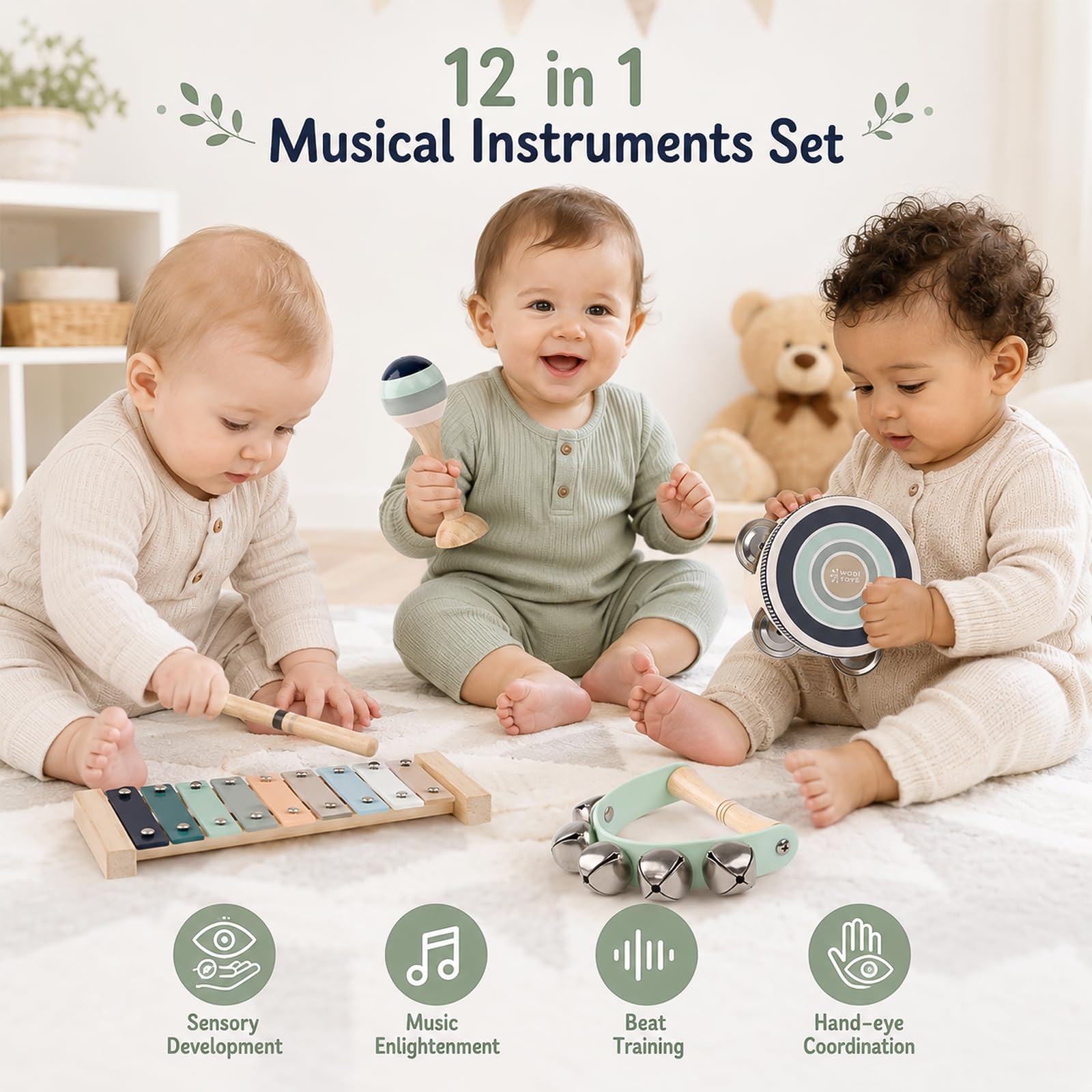 Gioco Musicale In Legno 12 In 1 Per Bambini, Giochi Montessori Sensoriale
