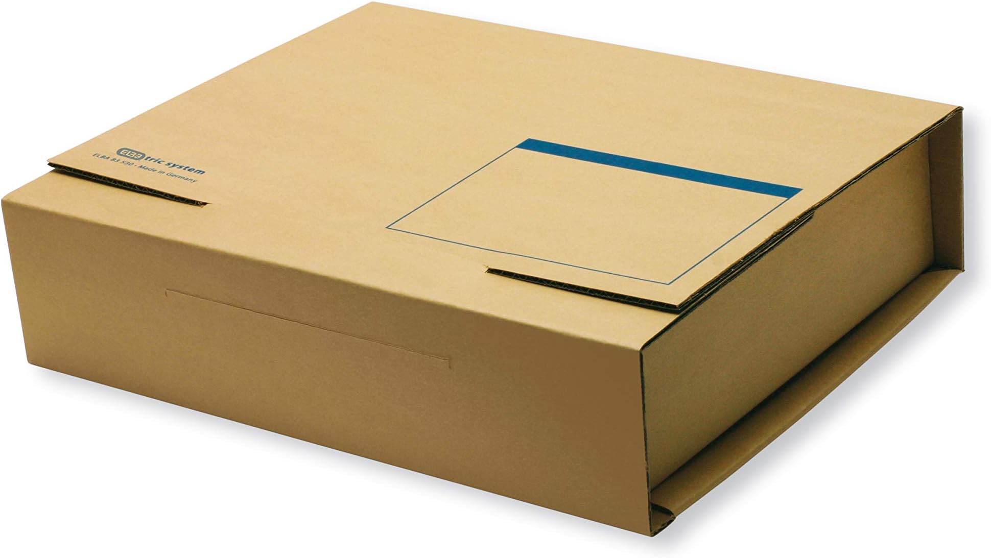 ElbaTric System 83530 Shipping Box for Files with Spine Width up to 8 cm with Address Field Pack of 20 Natural Brown