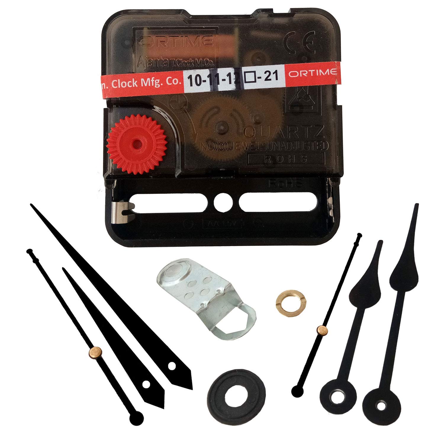 IndianEcraft Ajanta Mfg. Plastic Quartz Sweep and Silent Movement Machine for Wall Clock with 2 Set of Needles (Needles - Black)-image-24