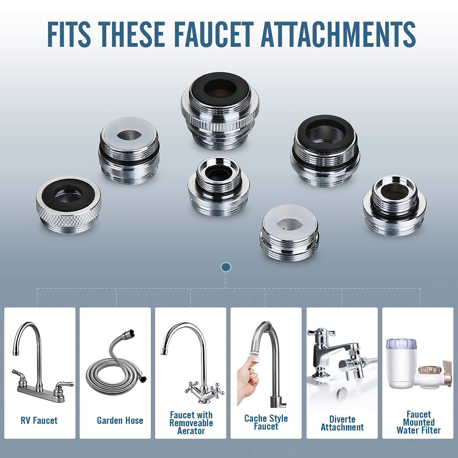 Faucet Adapter Kit Kitchen Sink Brass Aerator Adapter Solid Male/Female