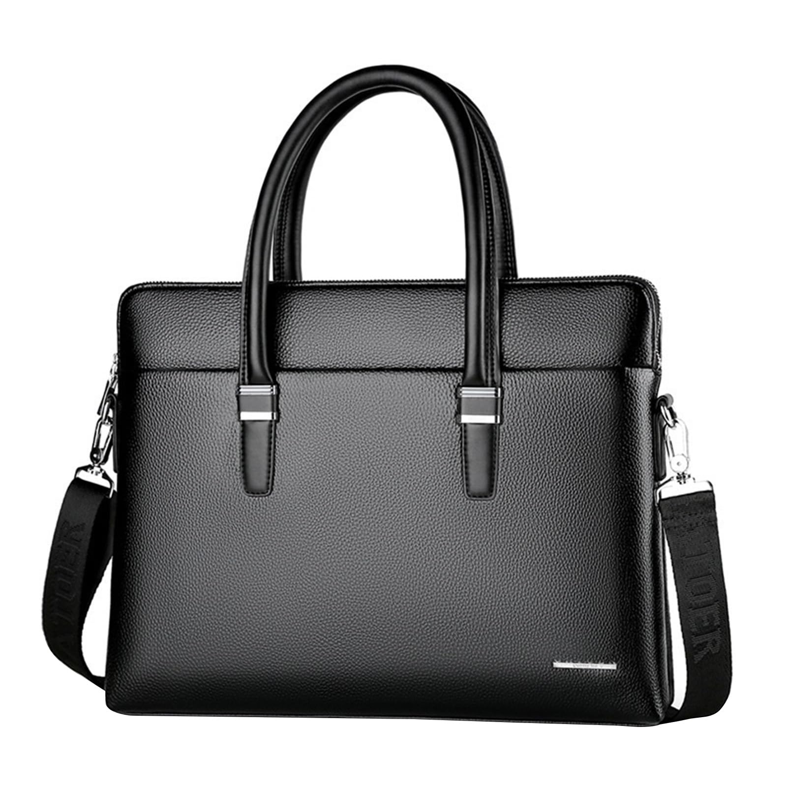 AKbikLaptop Sleeve PU Leather Portable Briefcase Business Work Laptop Handbag Shoulder Bag Messenger Bag With Removable Strap