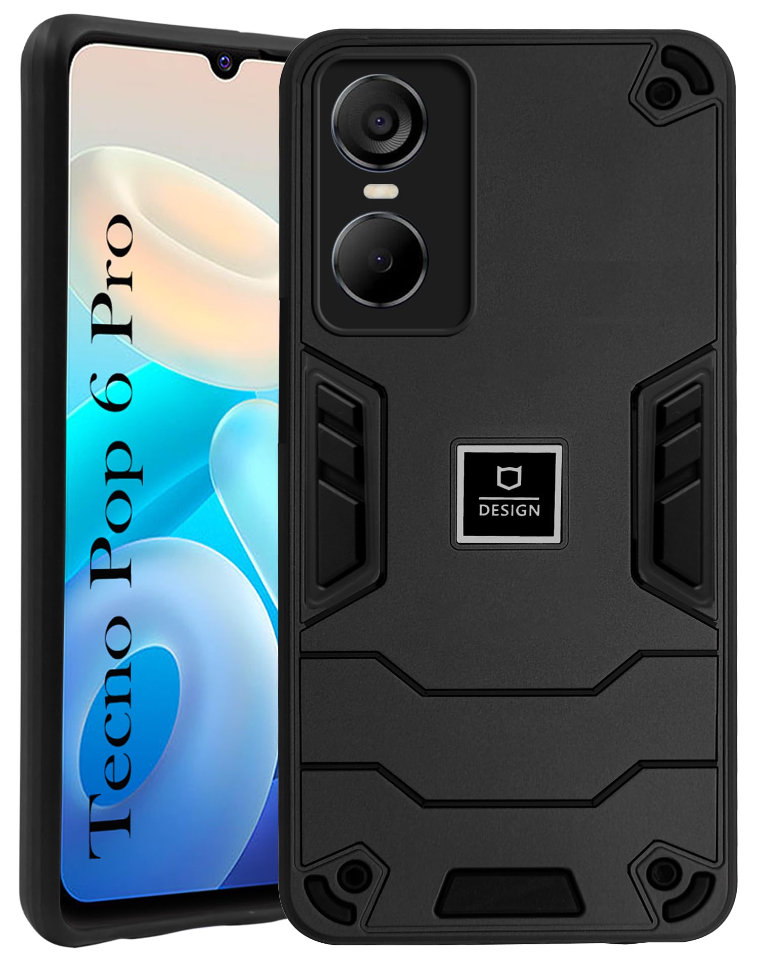 Jkobi Back Cover Case for Tecno Pop 6 Pro (Lightweight Hybrid Shockproof Polycarbonate| Slim Black) (B0CHSCMLKL) Amazon Price History, Amazon Price Tracker