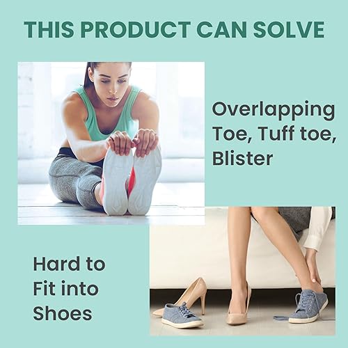 Miniatura 3 de Welnove Separador de dedos de gel, paquete de 12 espaciadores de dedos meñiques, espaciadores de dedos pequeños de silicona con infusión de extracto