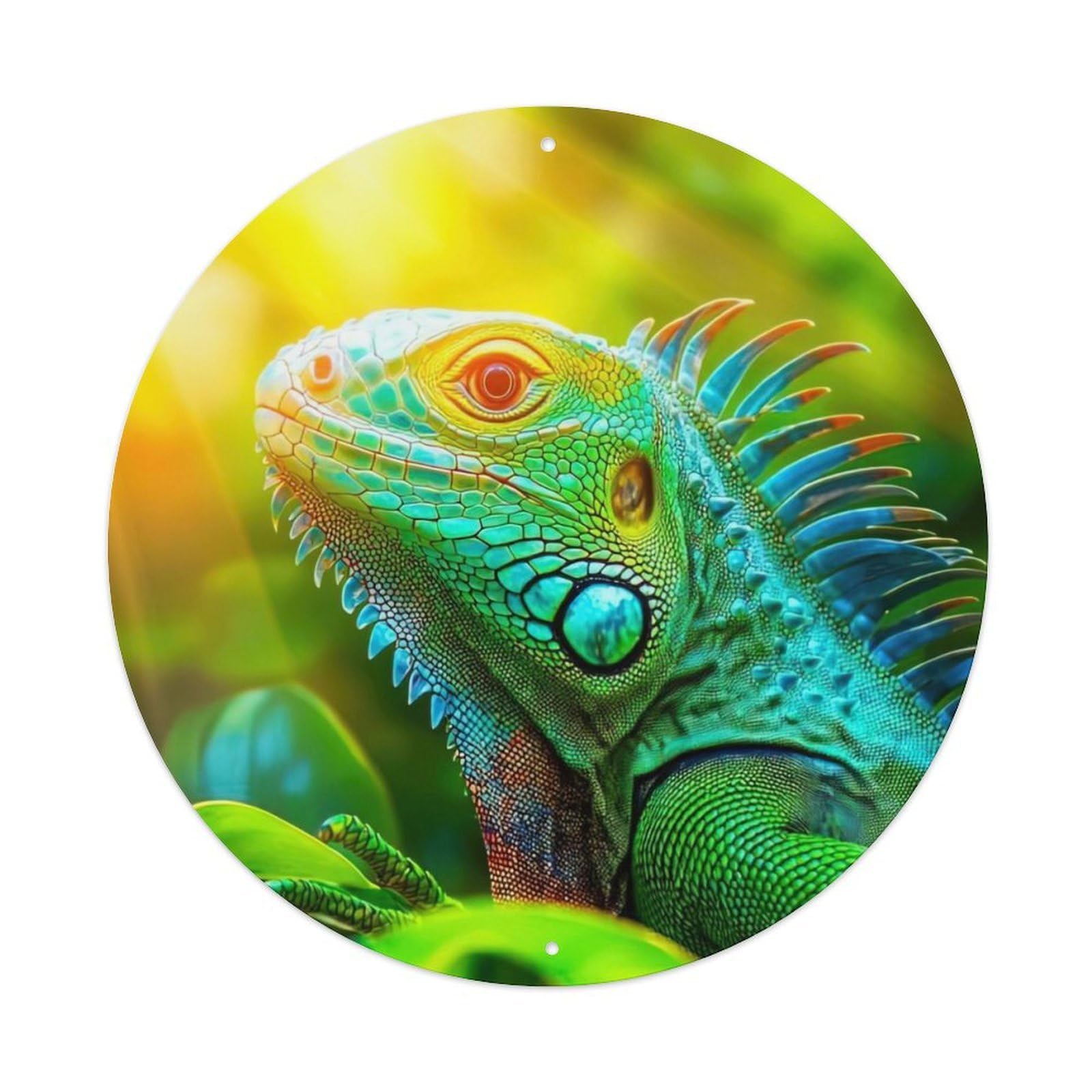 Animal Artwork The Green Chameleon Metal Tin Sign