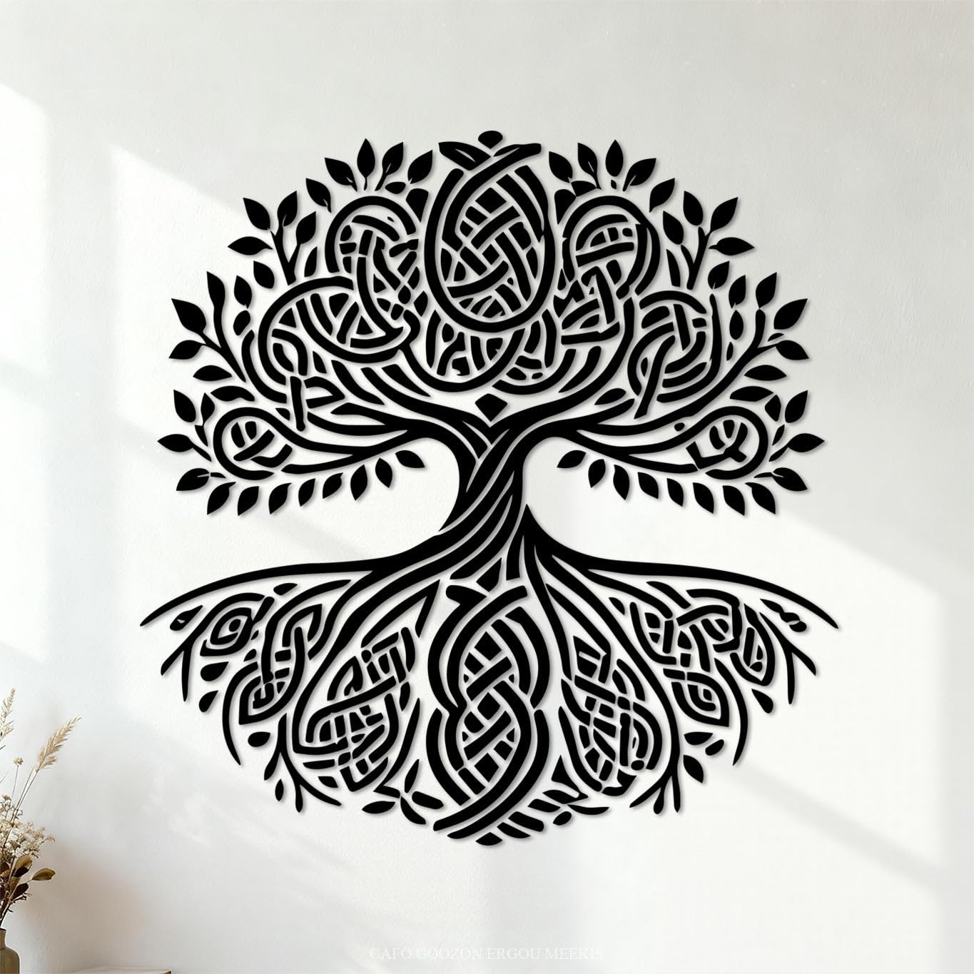 Celtic Tree of Life Clipart Celtic Tree Silhouette a Celtic Beech of fodla Tree Wall Decals 67.2x68.8cm Glass Stickers Black