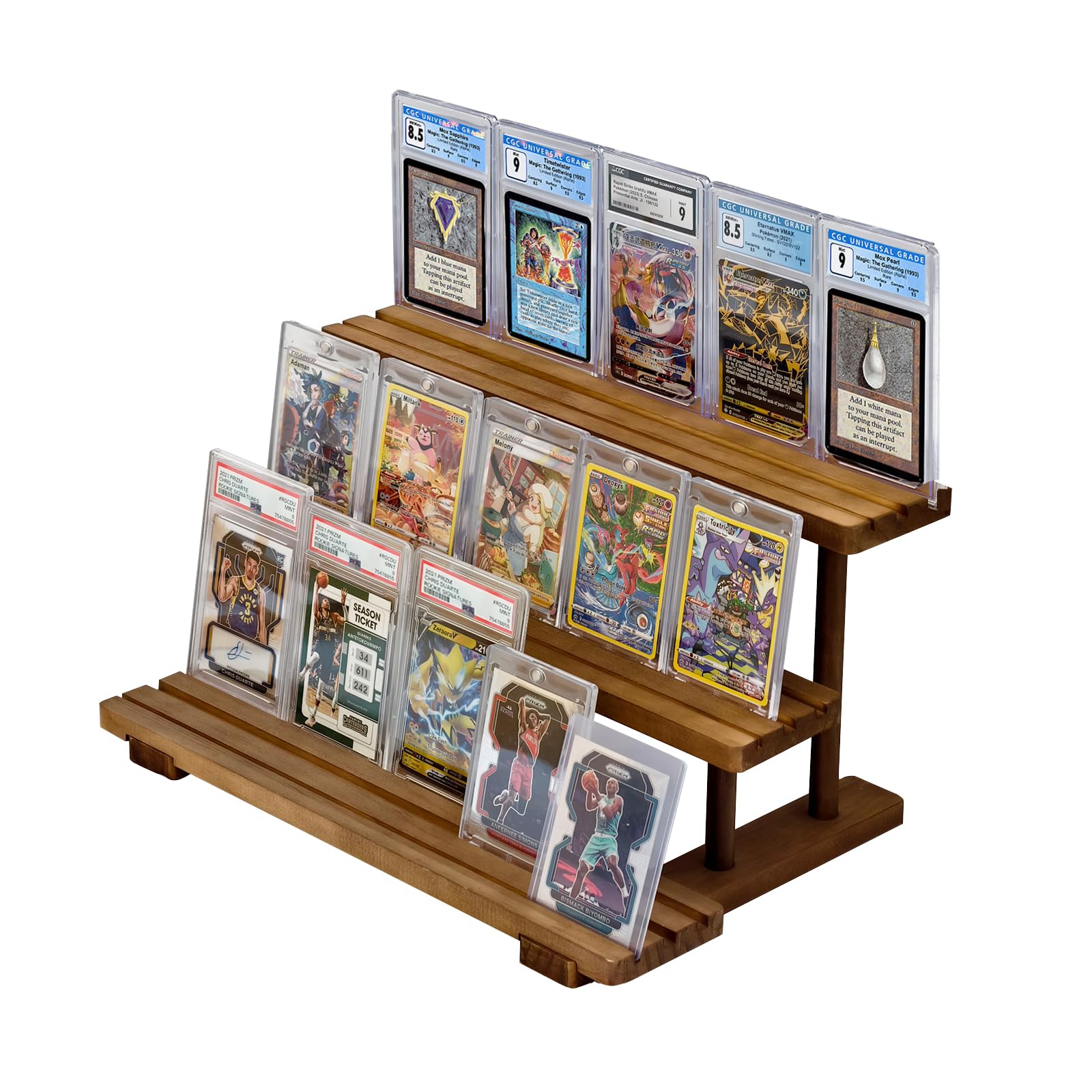Amazon.com: AAiphuwew Graded Card Slab Display, 3 Tiers Trading Sport Card  Display Stand