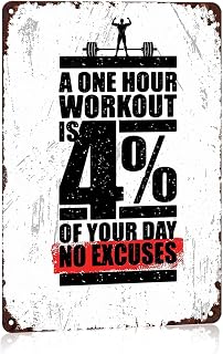 Gym Motivational Vintage Metal Wall Art Signs 8X12 Inch | Inspirational Quote Wall Decor, Indoor Outdoor for Gym, Home Gym, Studio, Bedroom, Gift for Fitness Enthusiasts or Gym Owners