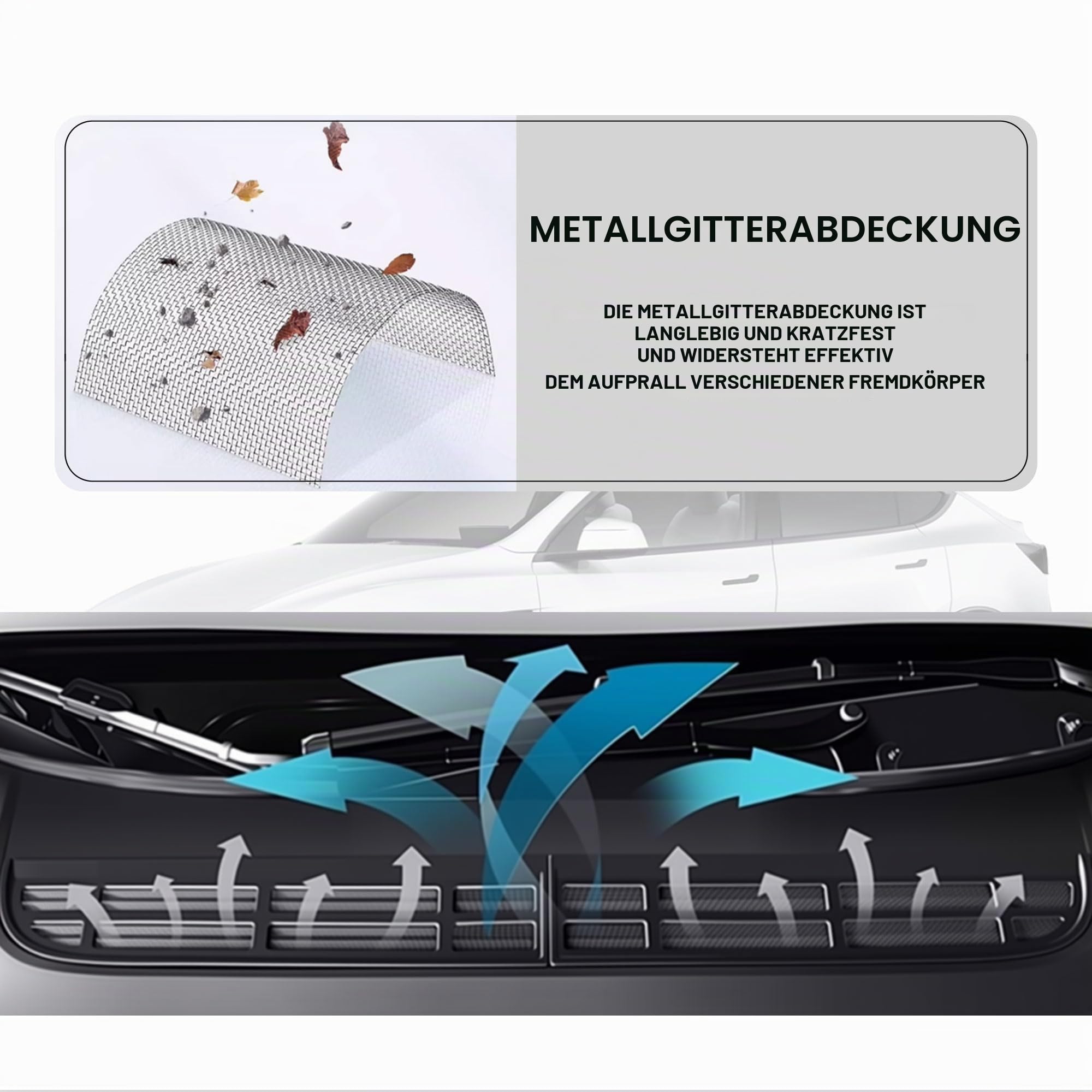 Für Tesla Model Y Juniper 2025 2026 Auto Lufteinlass Schutz Abdeckung, Auto Air Inlet Protect Cover Lufteinlassgitter Schutz, Air Inlet Protect Cover für Tesla Zubehör (Not fit 2026 Standard)