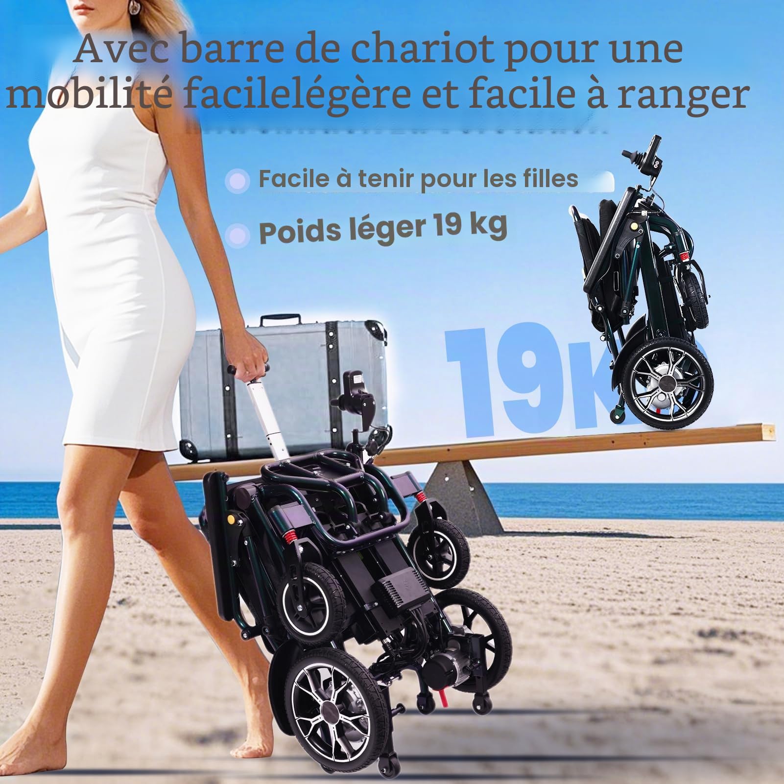 Chaises roulantes électriques ultra-légères pour adultes, pliables, avec télécommande, autonomie de 40 km, pour tous les terrains, réglables, télescopiques, homologuées pour le transport aérien