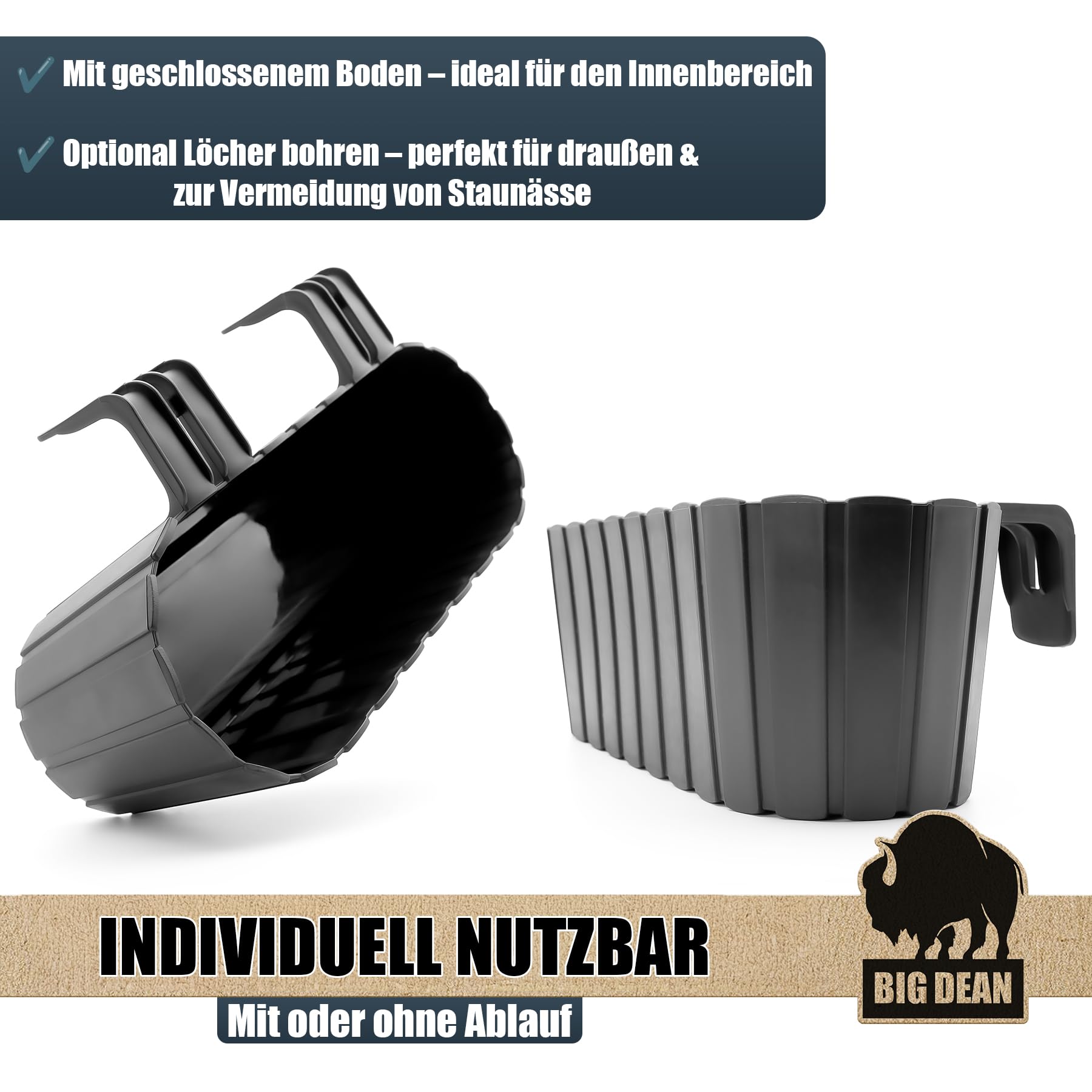 BigDean 4 Stück Blumenkasten Balkongeländer Balkon Blumenkasten Geländer