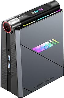 Mini PC i9 11900H(8C/16T, up to 4.9GHz)16GB (8GB*2) DDR4 512GB M.2 NVMe PCIe3.0 SSD, Mini Computers [WiFi6/BT5.2] [4K UHD/RGB Lights/3 Adjustable Mode] Mini Desktop Computer HDMI/Type-C Business