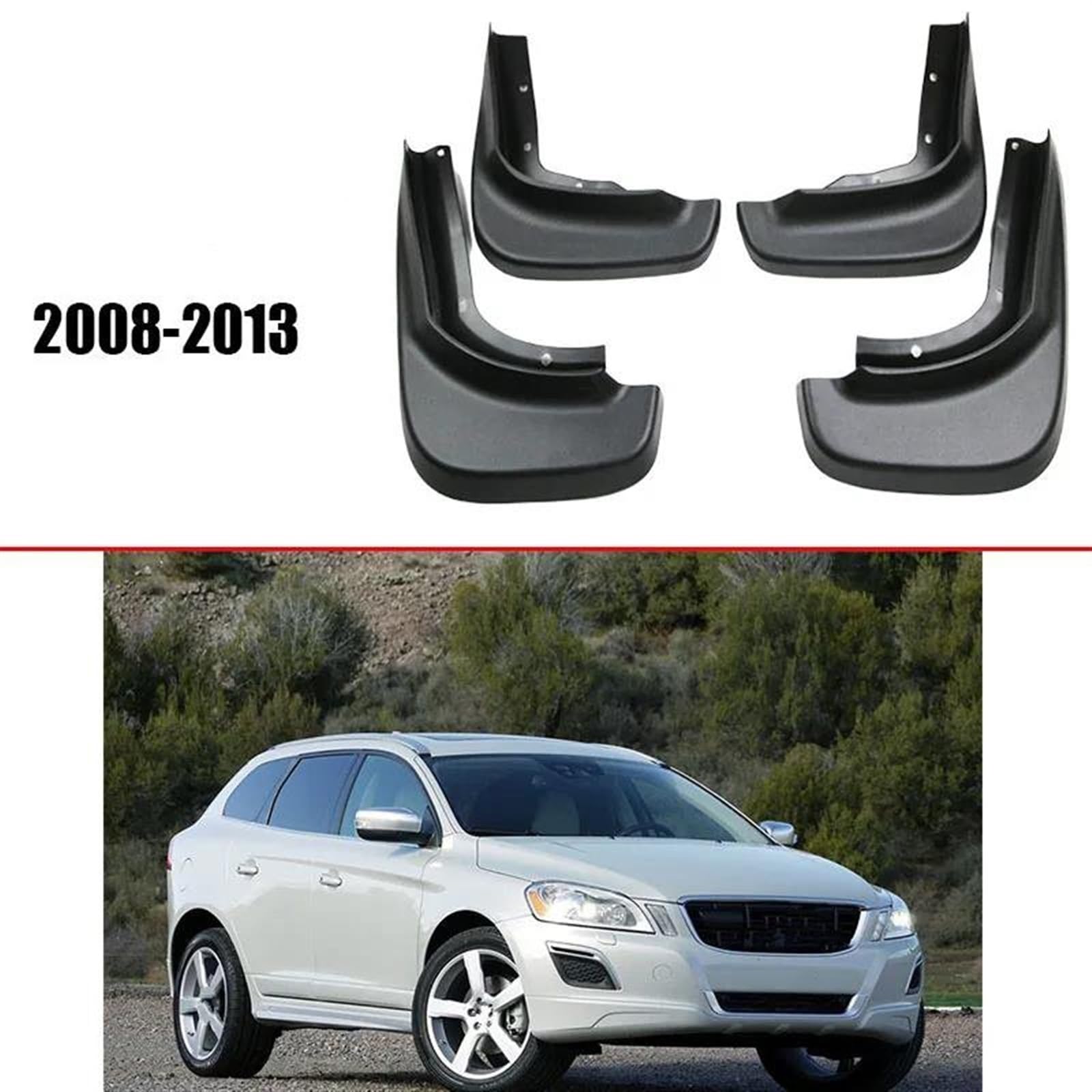 4個車用マッドガードのために Volvo XC60 2008-2013, マッドフラップ スプラッシュフェンダー 泥 フロント リア Amazon.co.jp: 泥よけ ド車 ために ボルボ 用 ために XC40 2018-2023カースタイリング ABS 車の マッドフラップスプラッシュガードマッドガードマッドフラップフロントリアフェンダー自動車アクセサリー 泥よけ : 車＆バイク