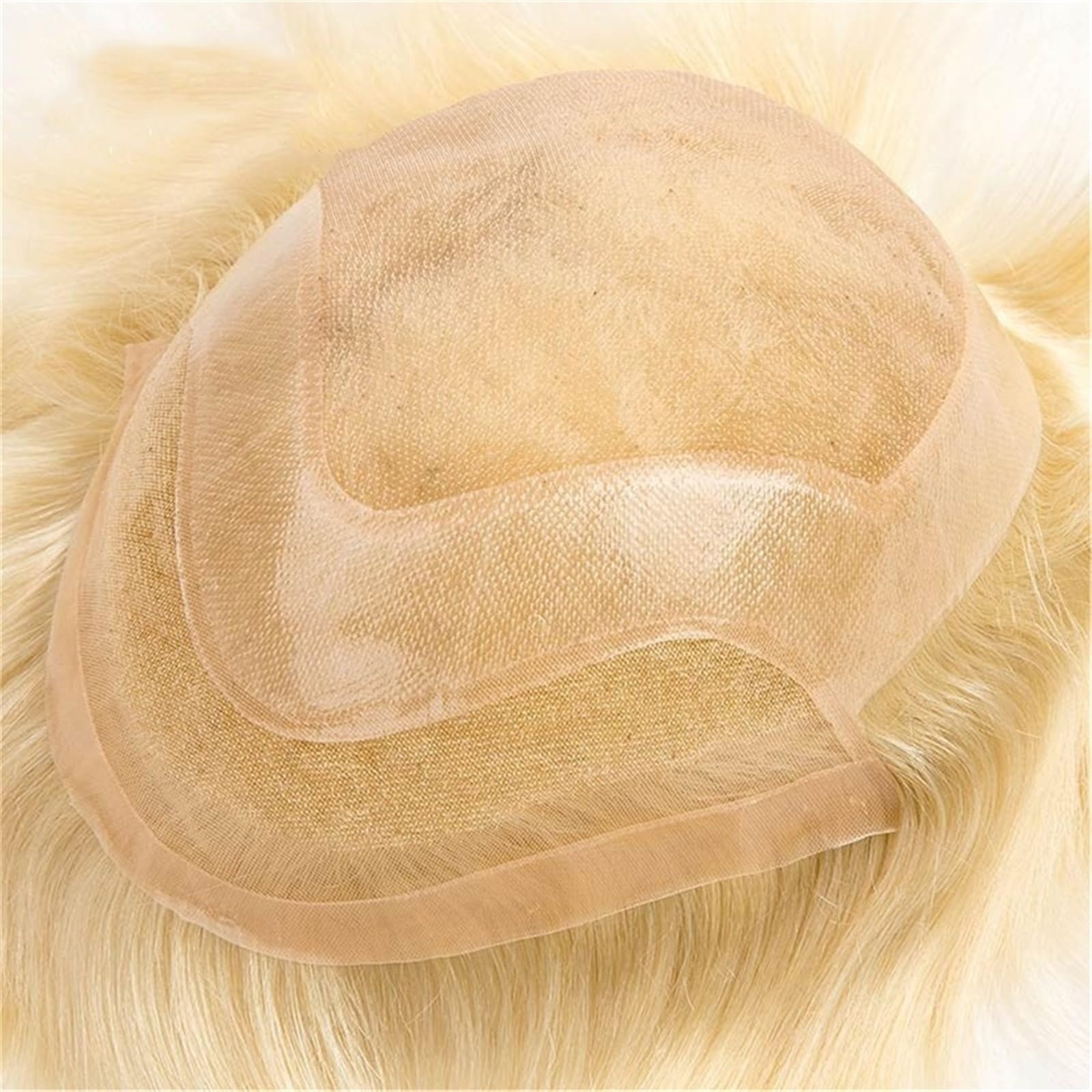 Stylizacja męska peruka z koronką z przodu, mono-koronka, 613# blond