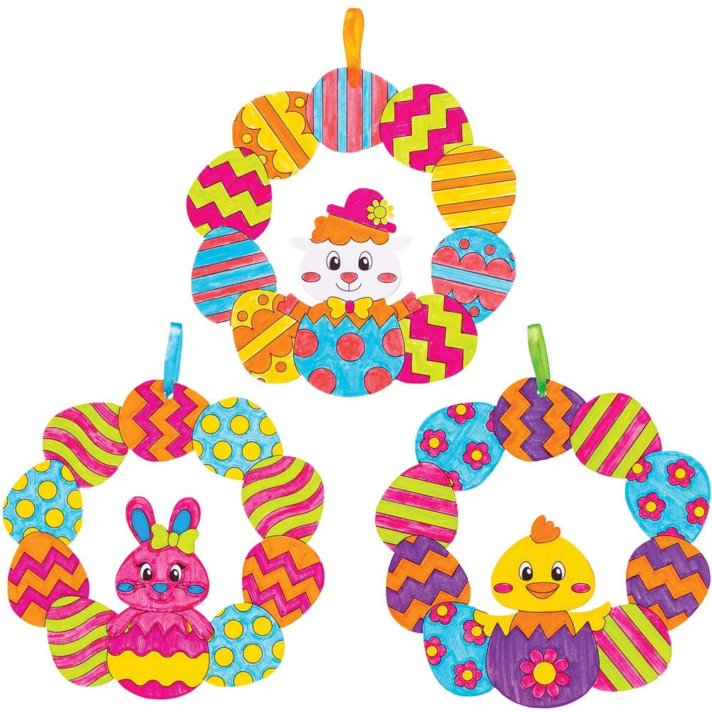 Baker Ross Kit Creativo Uova Di Pasqua – Confezione Da 6 Biglietti Da Decorare Con Schiuma Autoadesiva E Buste, Attività Manuale Per Bambini
