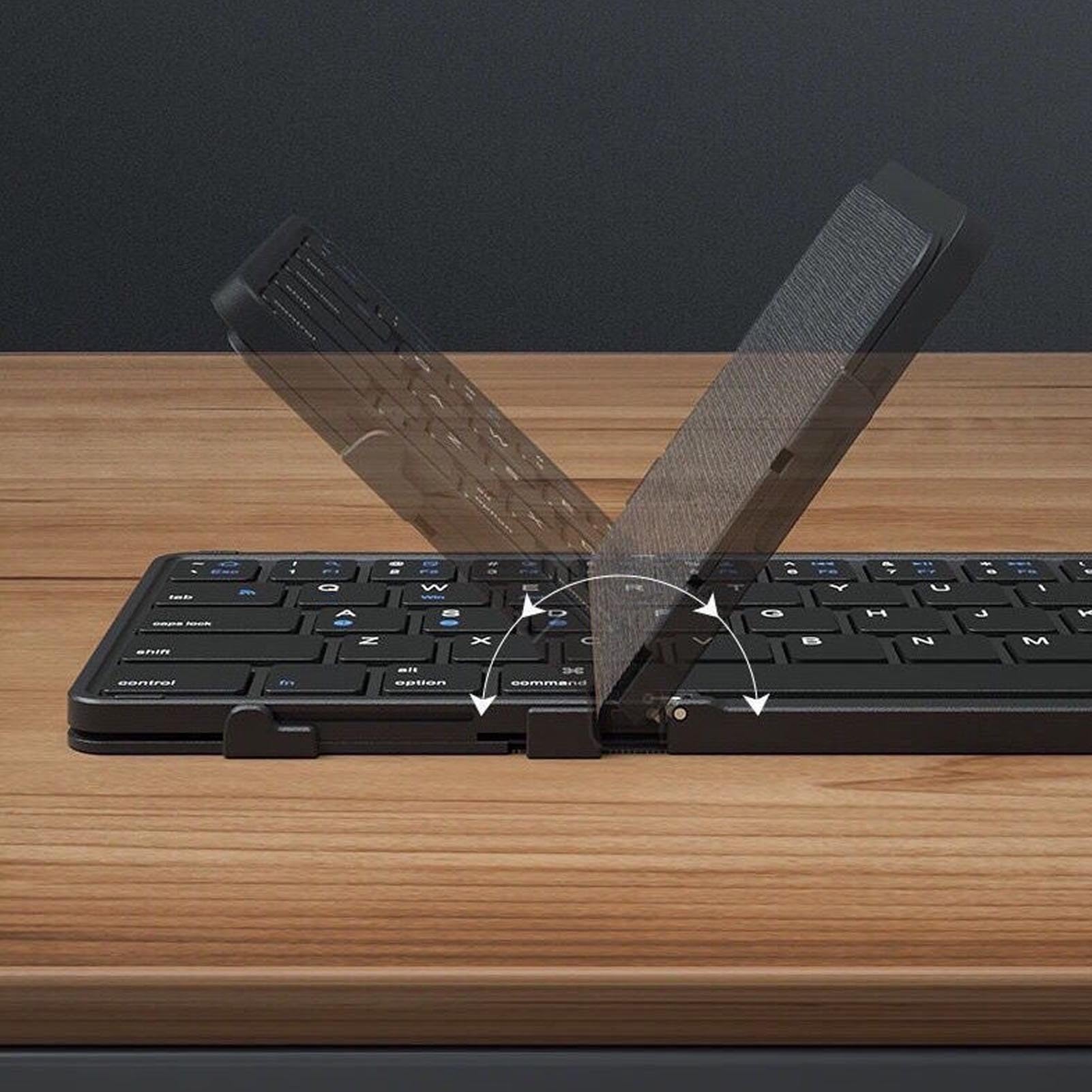 Zunate Przenośna Klawiatura Składana BT, Klawiatura BT z 3 Urządzeniami Jednoczesne Połączenie i Klawisze na Nożyce, na PC Tablety z Androidem Laptopy