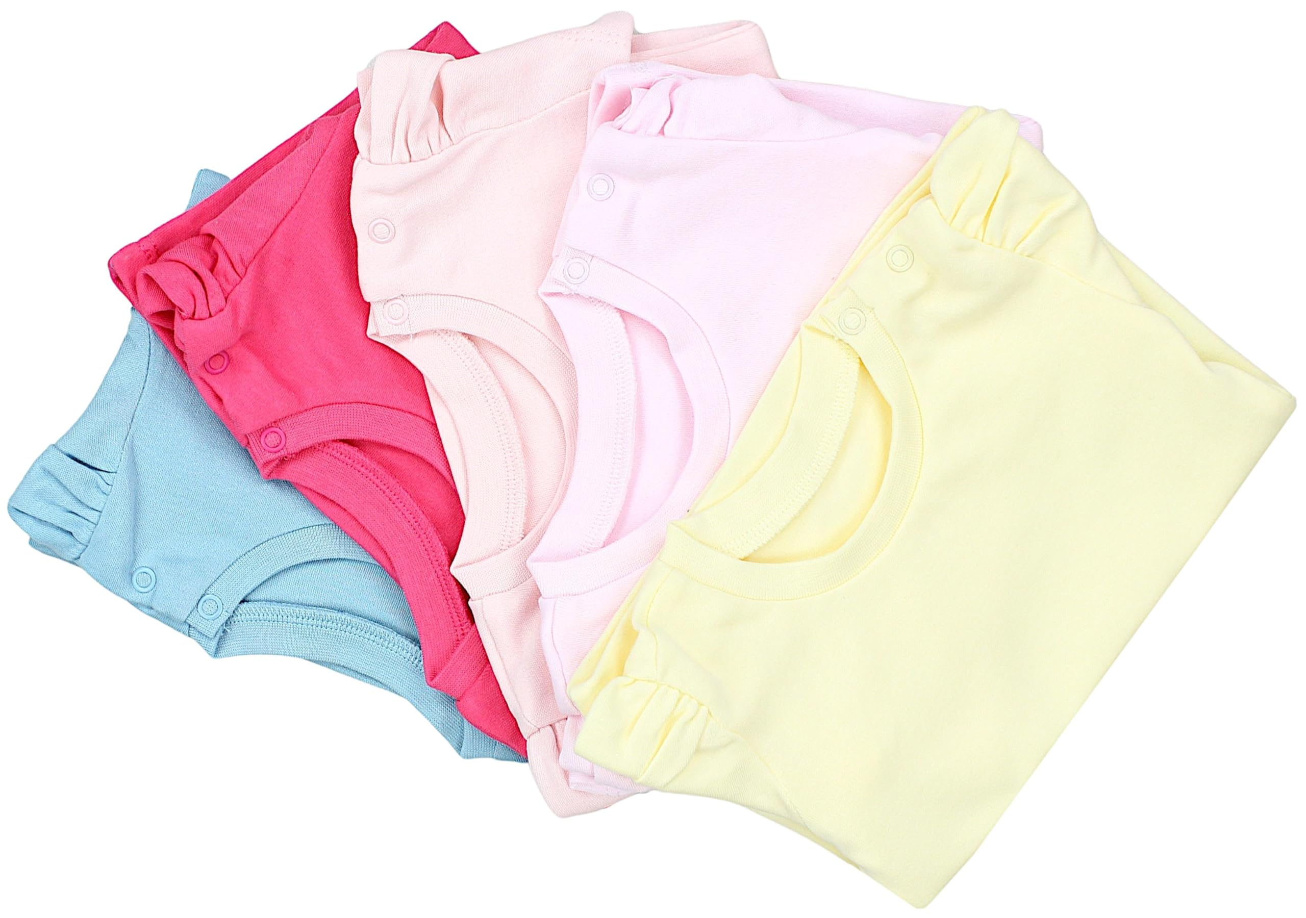 TupTam Camiseta de Bebé para Niña Manga Corta Estampado Colorido Pack de 5