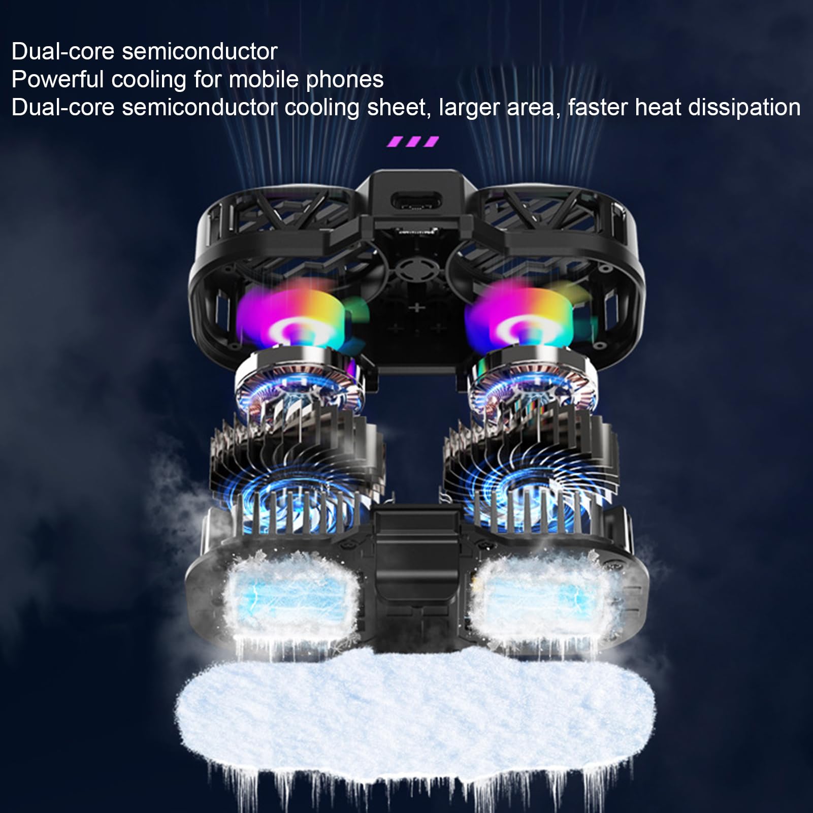 FunCooler 3 Pro - Raffreddamento rapido per cellulare, funzione di supporto telefonico/interruttore fisico/3 marce, potenza di raffreddamento silenziosa, per Live Streaming con luci RGB [video game]