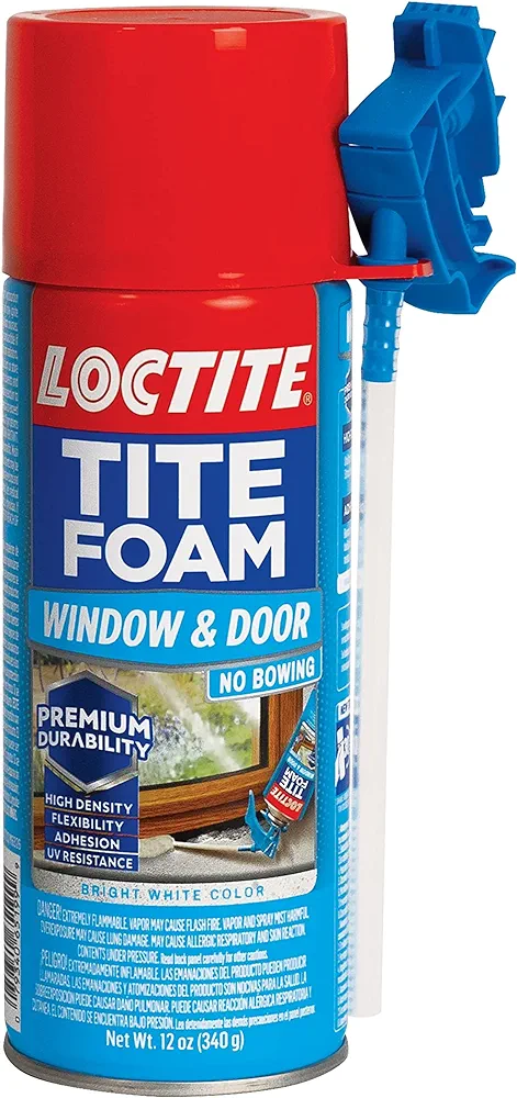 Loctite Tite Foam Windows & Door PU sealant(White), Expanding Foam for Windows and Door Gaps Filling, Keeps dust and pests aways, DIY Dries Fast, Waterproof no Shrinkage Easy Application, 340g