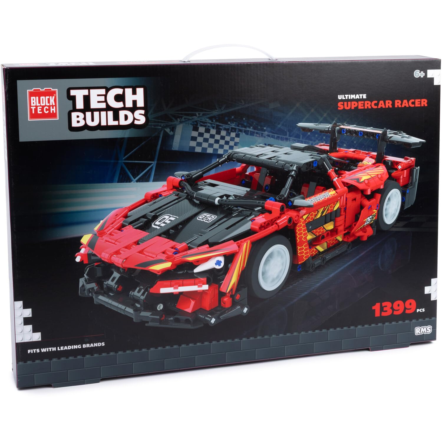 wilko Ultimate Supercar Racer Building Block Set, 1399 Pieces, Ages 6+, Race Car Theme