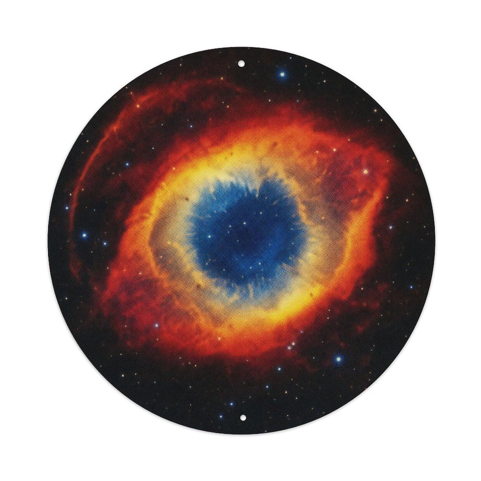 Space Age NGC 7293 Helix Nebula Celestial Stellar Sky Metal Tin Sign Plaque Wall Decor for Cafe, Man Cave, Club Bar, Office, Home Garden Round Metal Poster 8x8Inch