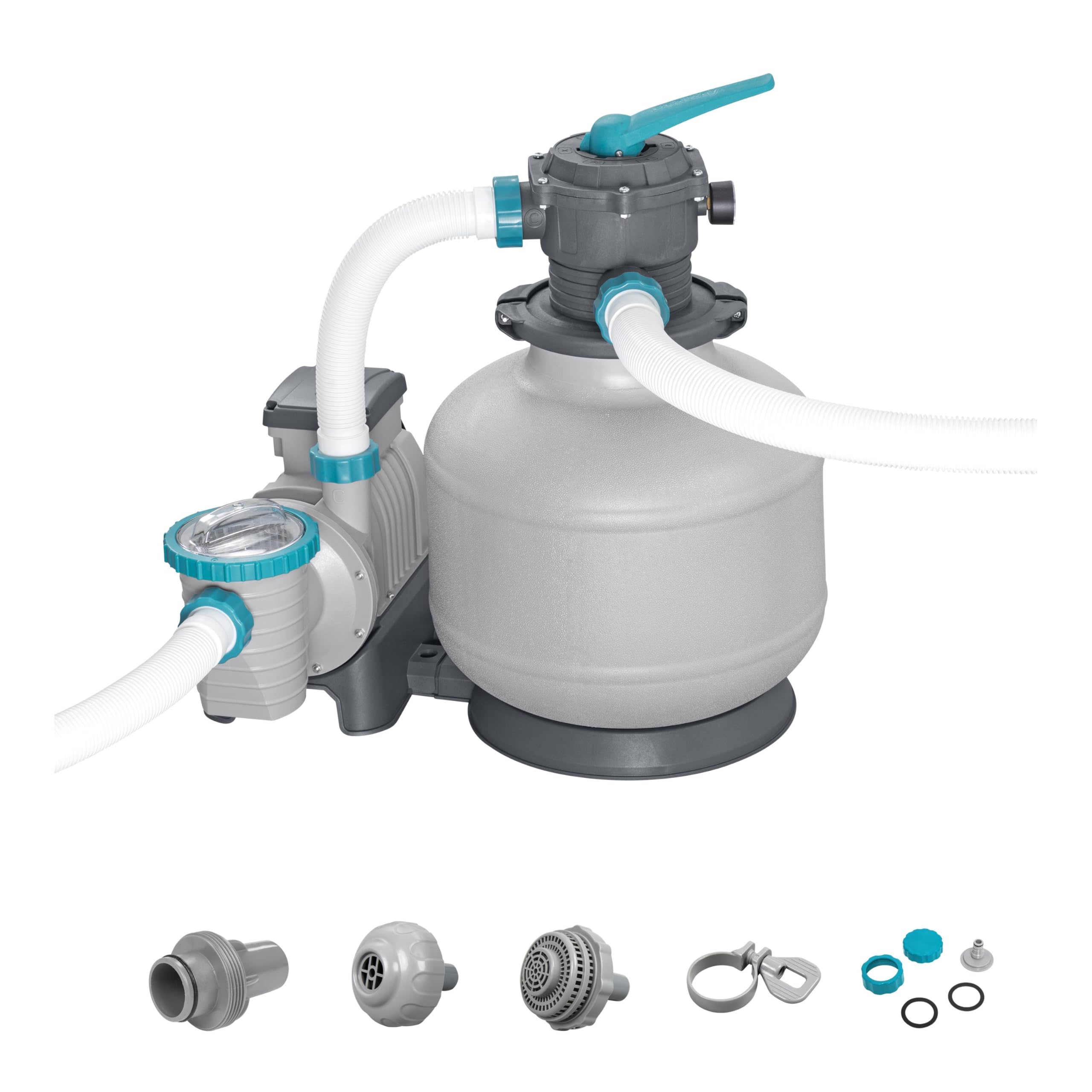 Bestway Sandfilterpumpe für oberirdischen Pool, 11.355 l – 62 cm x 48,5 cm x 67 cm – Grau/Grün