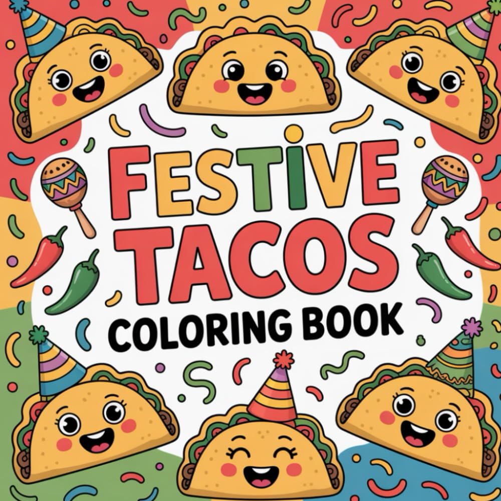 Festive Tacos Coloring Book: Celebrate the joy of tacos with creative and festive coloring fun.