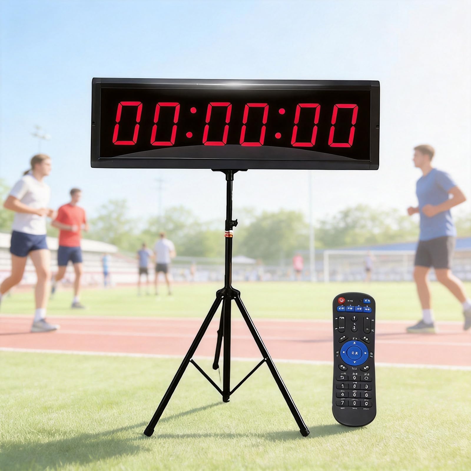 Cronómetro Digital De 1,5 Pulgadas para Carreras, Reloj De Doble Cara, Ángulo De Visión De 120°, Altura del Soporte: 65-145cm, Alcance del Control Remoto De 10m, para Promociones En Tiendas