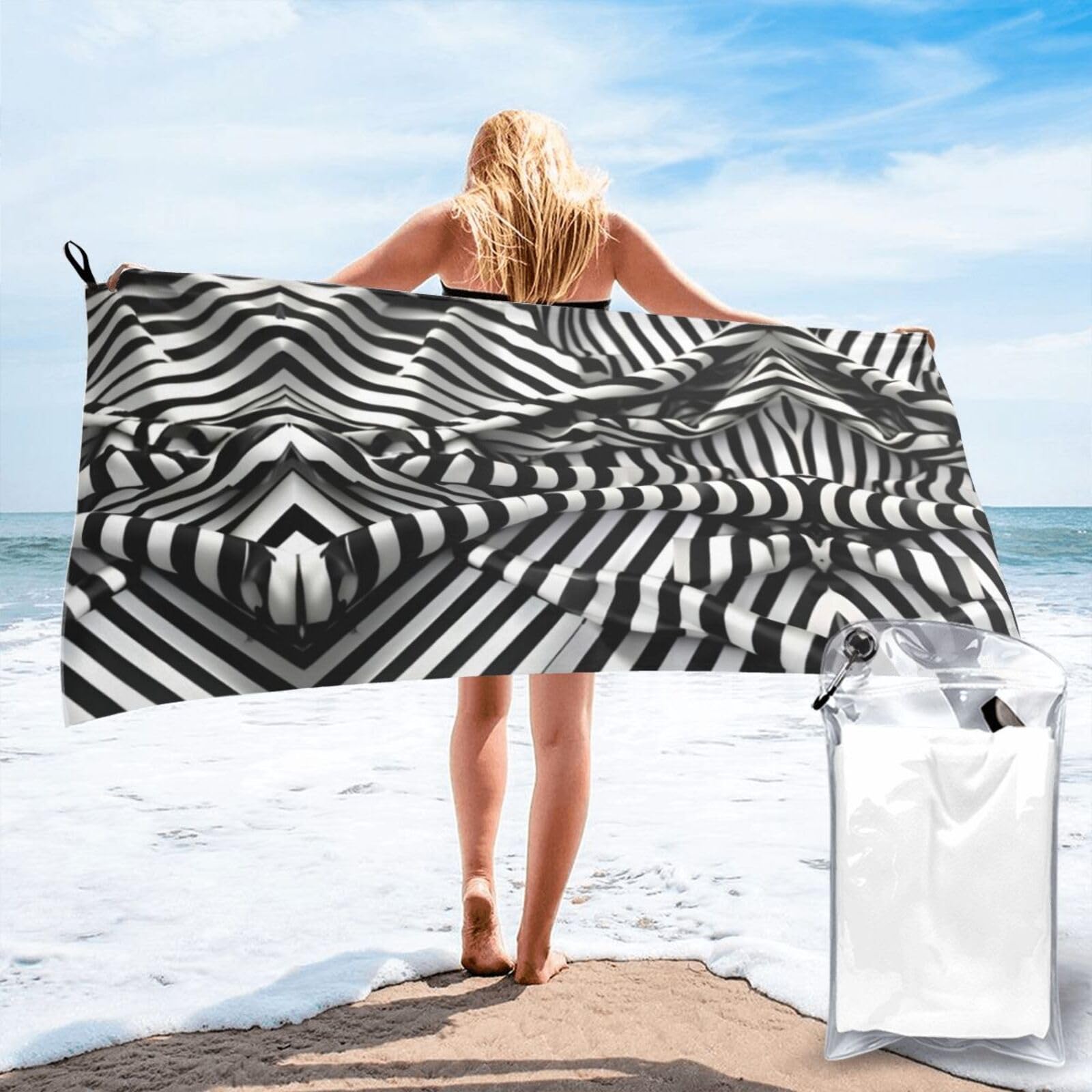 Drap de bain sans sable motif zèbre pour pique-nique en plein air