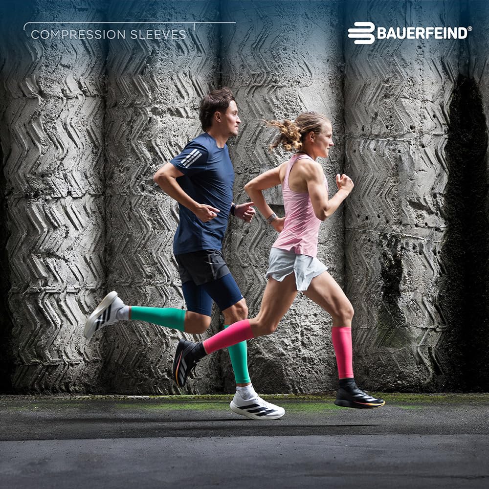 BAUERFEIND Waden Sleeves Run Performance Compression Sleeve, 1 par de vendajes para pantorrilla con compresión y puntos 3D, calentadores de piernas