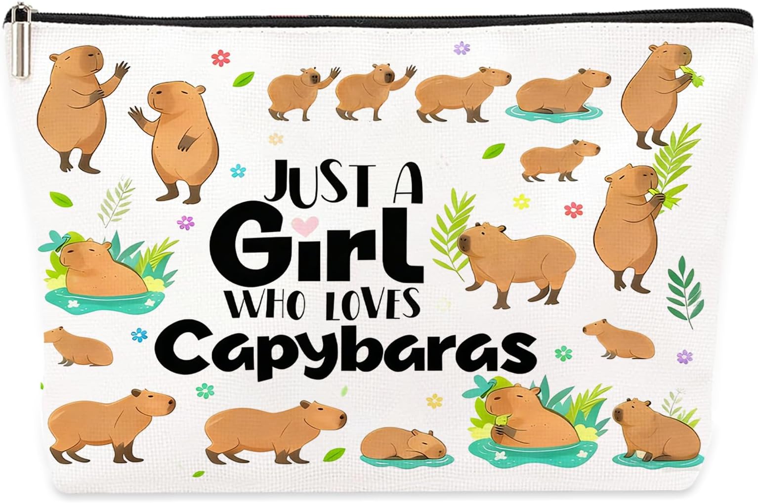 Capybara Make Up Bag, Cute Make up Bag with Large Capacity, Cosmetic Bag Capybara Gifts for Girls & Women, Travel Toiletry Pouch for Daily Commute & Home Storage