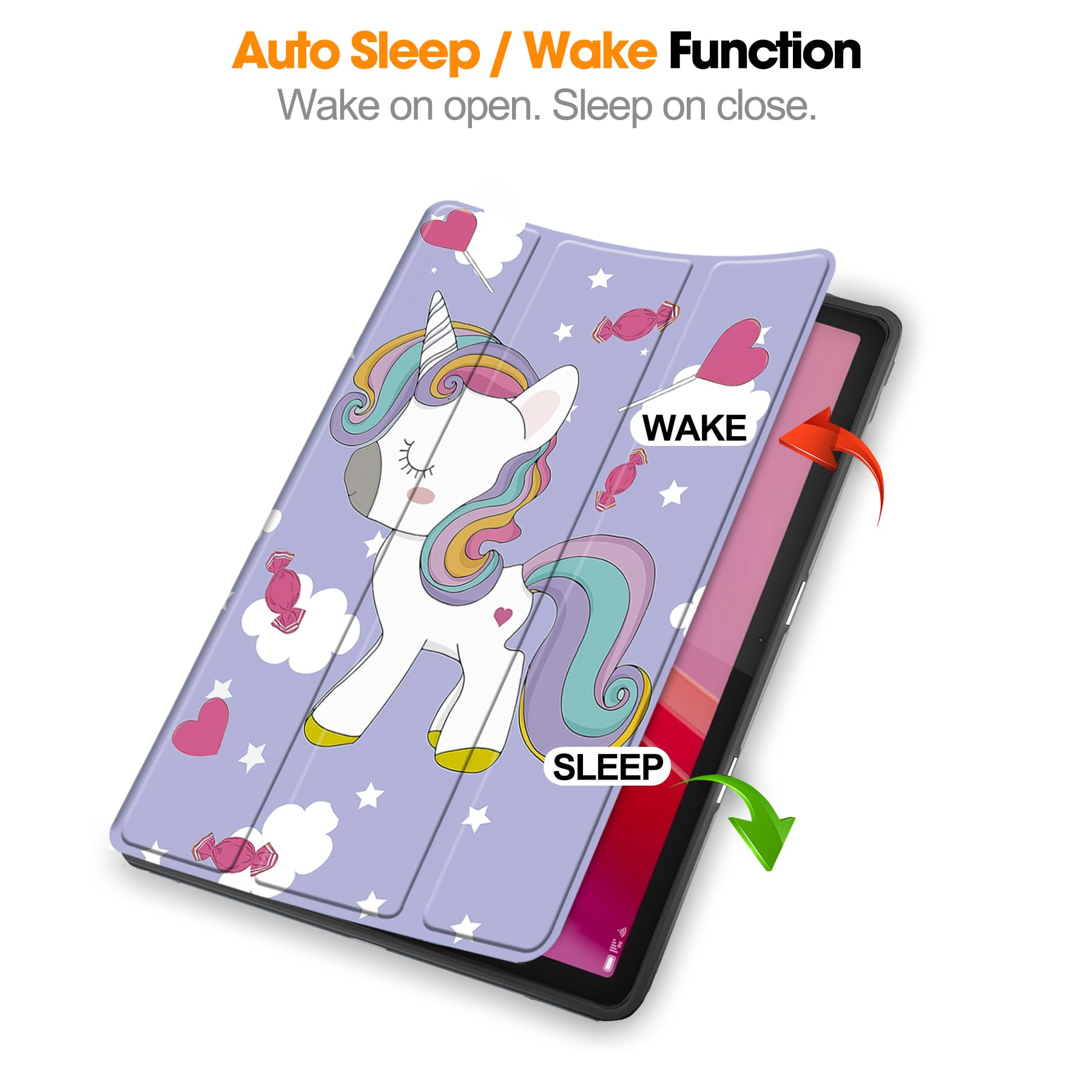 Vakarey per Lenovo Tab M11 Cover con Portapenne,Ultra Sottile Intelligente per Custodia Tablet Lenovo Tab M11,Unicorno