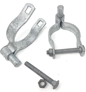Chain Link Gate Post Hinge - Heavy Duty Pressed Steel - Includes Carriage Bolts & Nuts (Galvanized Steel, 1-7/8")