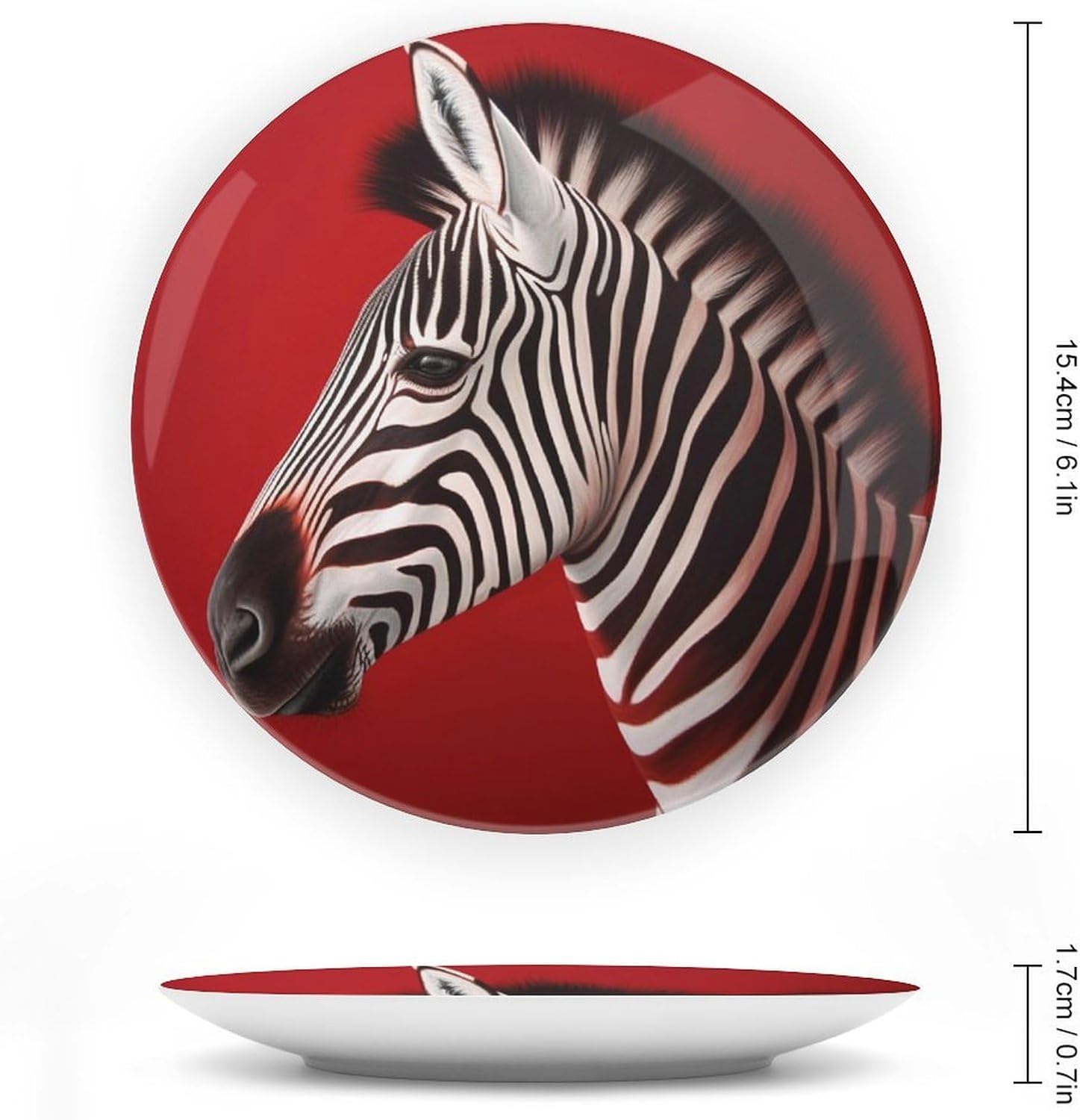 Zebra Red Ceramic Decorative Plate for Home, Bone China Plates image 2