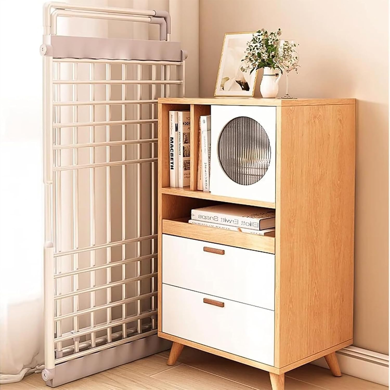 ポータブル加熱衣類乾燥ラック、低エネルギー消費と一定の温度で衣類を傷つけません、靴下、ズボン、シャツ、下着用の取り外し可能な加熱乾燥