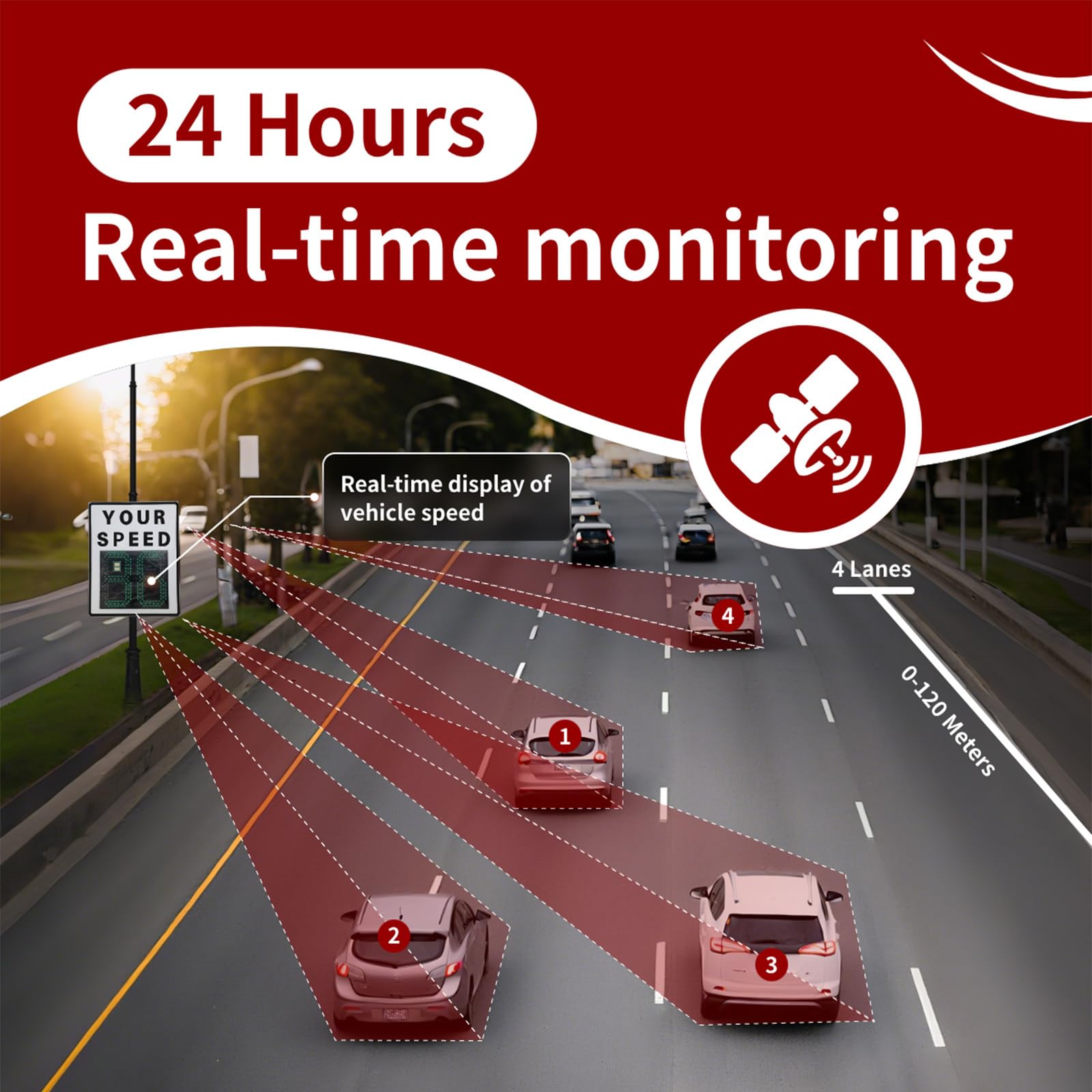 60 X 90Cm Señal De Radar De Velocidad Solar, con Indicador De Velocidad Y Control Remoto, con Detector De Límite De Velocidad Y Pantalla Led, 336 Led E Intermitente Ajustable White