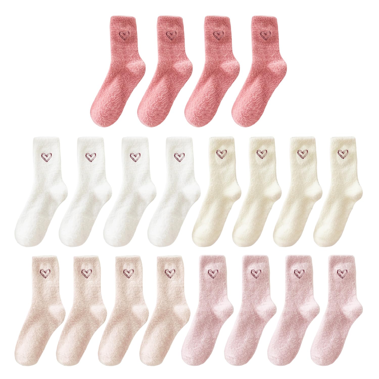 WUFGWBD 10 Pairs Of Love Warm Wool Socks, Thickened, Soft And Skin-Friendly, Home Leisure Floor Socks, Suitable For Sleeping Scenes.