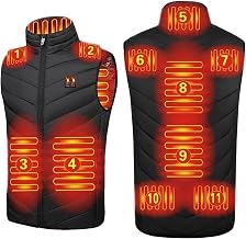 Men's Women's Heated Vest, Electric Heated Jacket, USB 11 Zones, Sleeveless Coat Heated Clothing 3 Temperature Levels for Winter Motorcycle Fishing Hunting