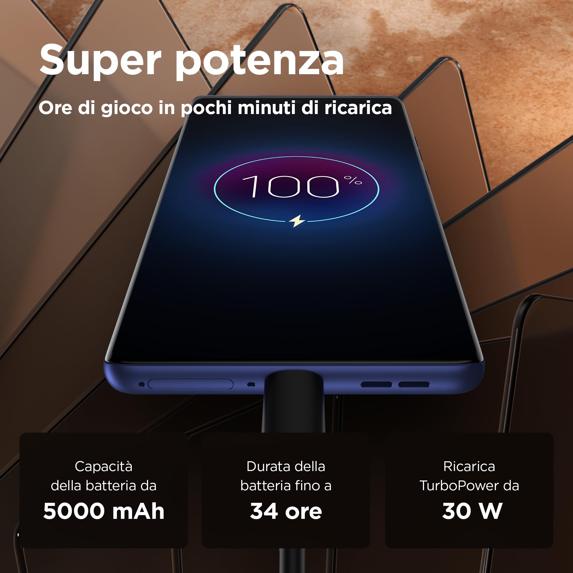 Motorola Moto g85 5G (12/256GB, Display 6.67'' pOLED FHD+ HiD 120Hz, Snapdragon 6s Gen 3, Doppia camera 50+8MP, batteria 5000mAh, Dual SIM, Android 14), Gadget Grey