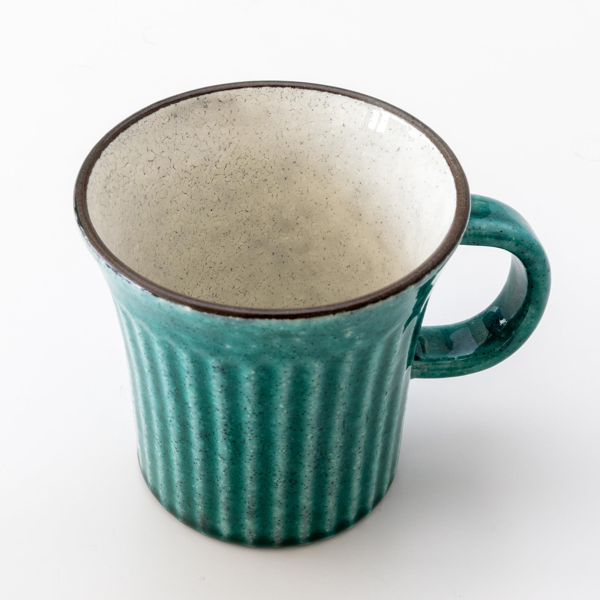 Asayu Japan Juego de Tazas – Cerámica Artesanal Japonesa Kairagi, Color Turquesa y Blanco, Set de 2 Tazas de Té Hechas a Mano en Japón