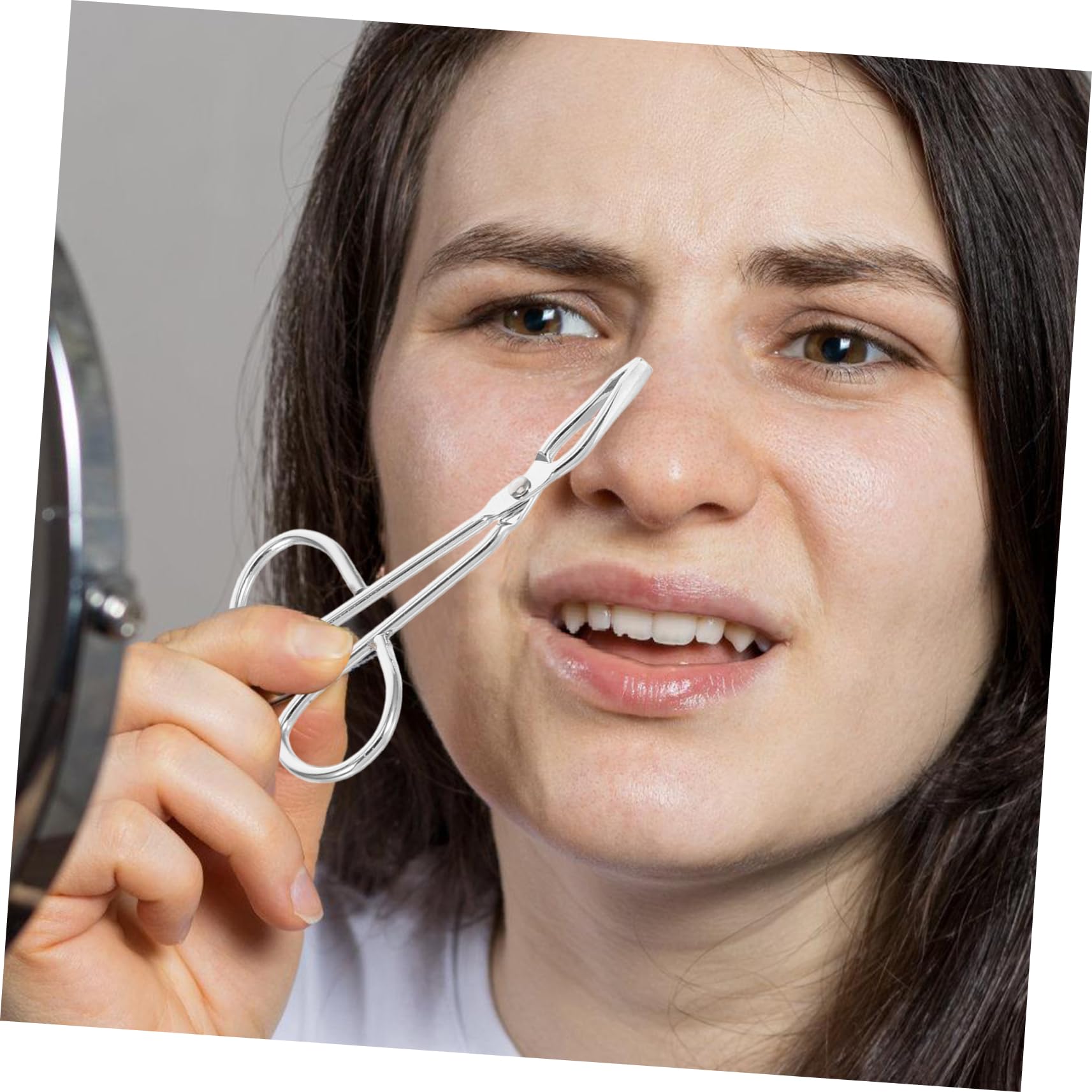 SOESFOUFU 2pcs Eyelash Tweezers Scissor Handle Stainless Steel Eyebrow Tweezers Set for Women Lashing for Beauty Grooming