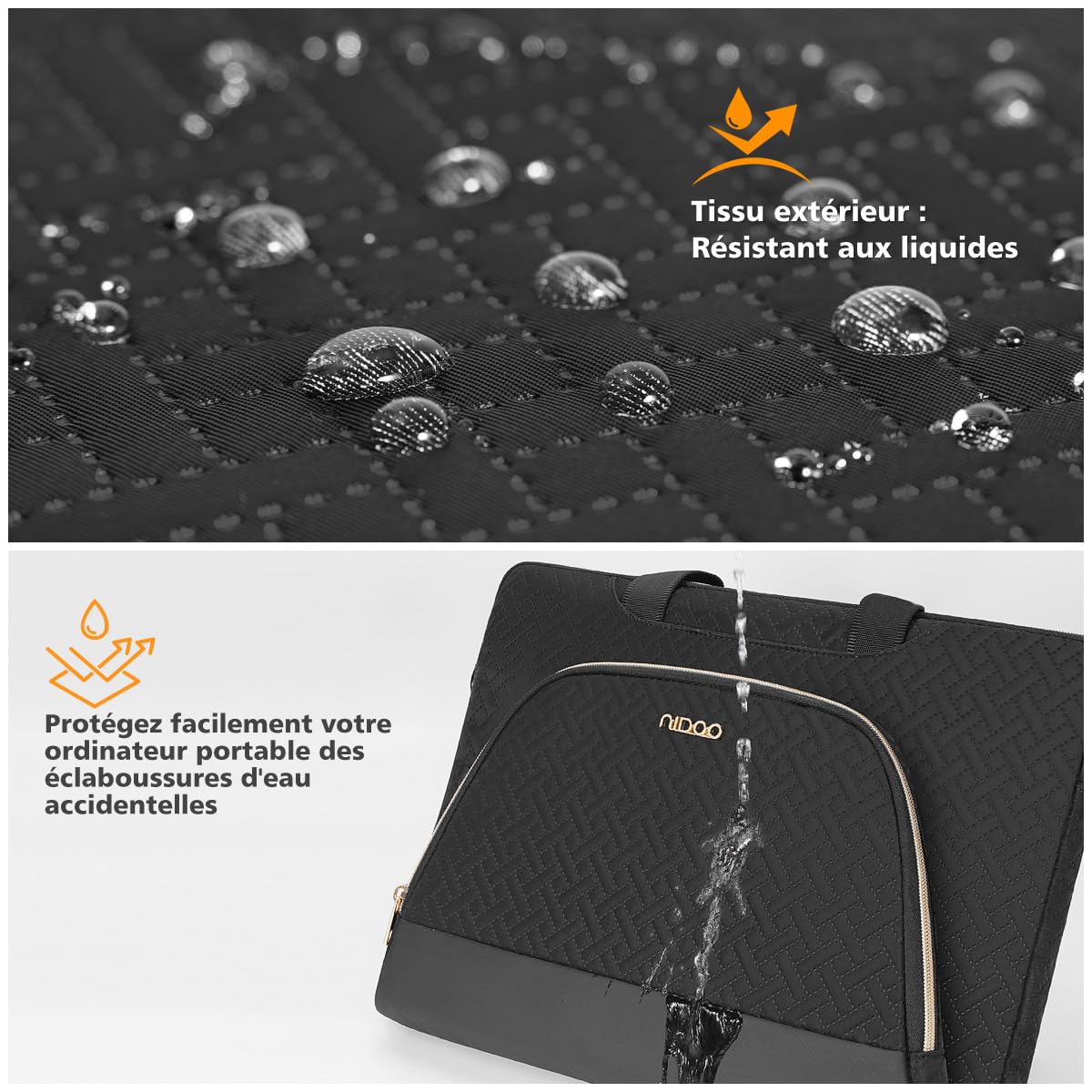 NIDOO 17,3 Pouces Sac à Bandoulière Sacoche Ordinateur Portable Sac à Main Mallette pour 17.3" ThinkPad P17 / IdeaPad 3 / Legion 5 5i / ENVY Laptop 17 / ZBook Fury 17.3 G8/ ZenBook Pro 17/ ProBook 470