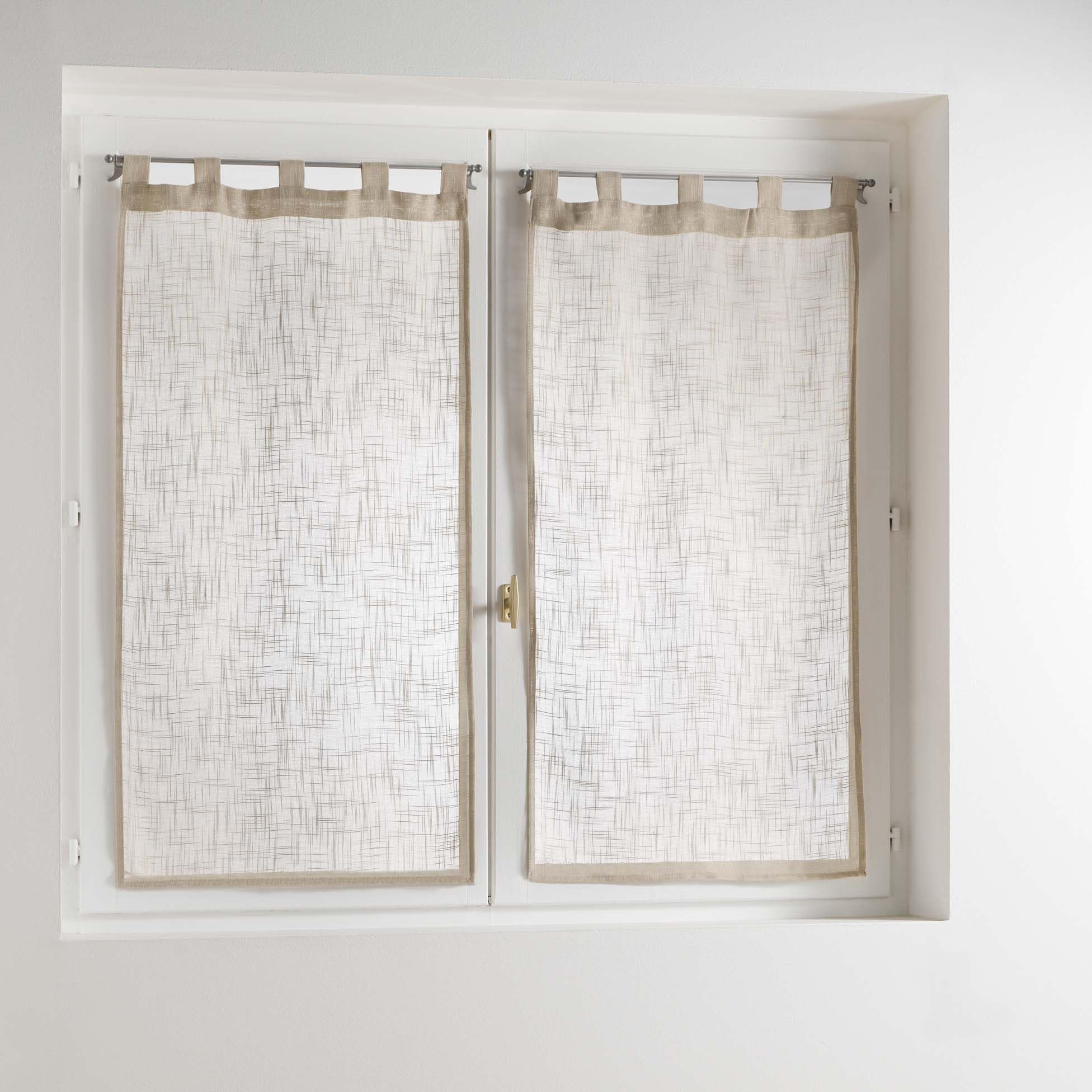 Douceur d'Intérieur Haltona Paire Droite Passants Effet Lin Tisse Haltona Polyester, Noisette, 120x60 cm