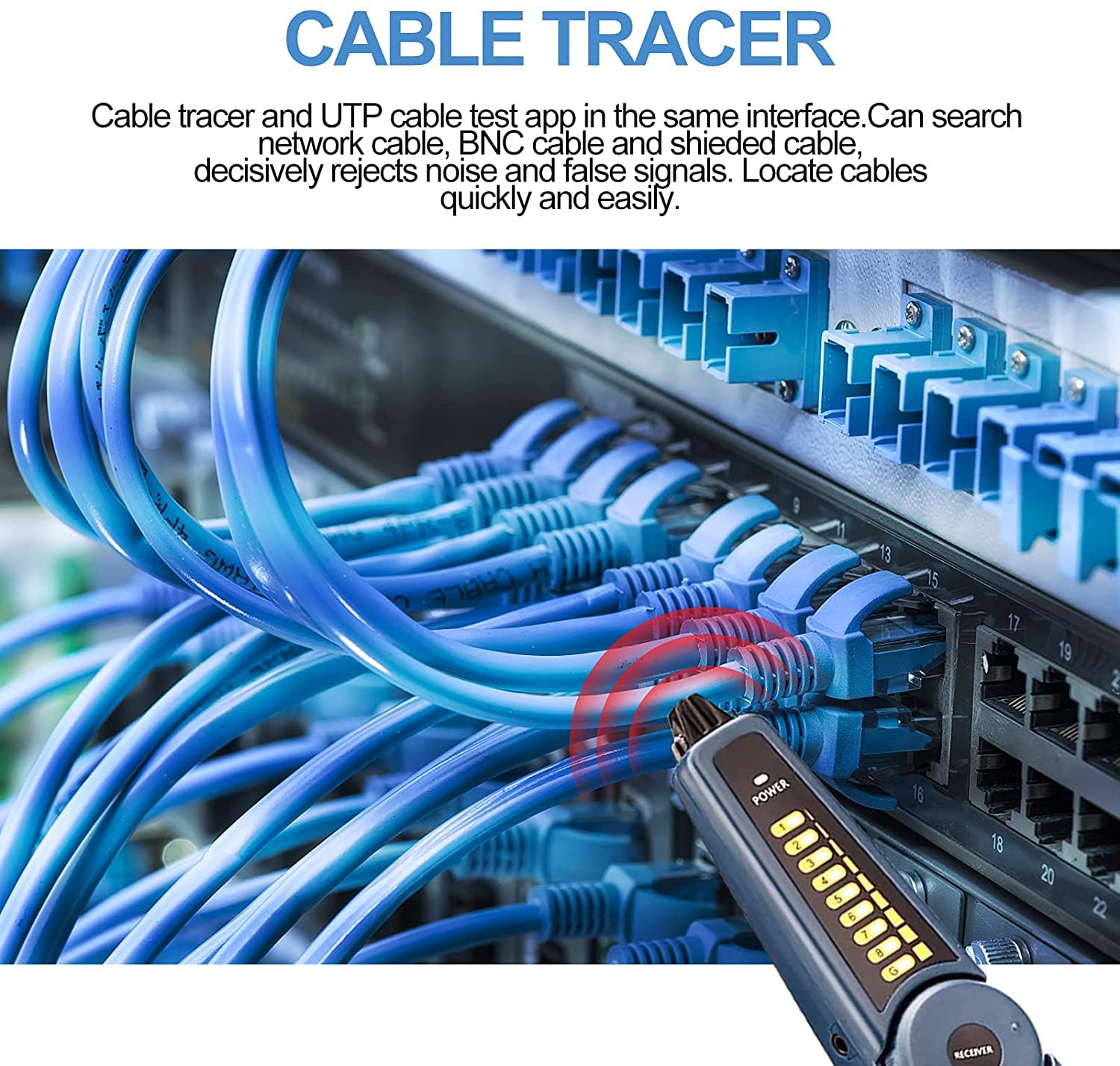 Rsrteng CCTV Camera Tester with Cable Tracer WT255, IPC-1900C Plus 4K 8MP 8K 32MP IP Camera Test 4inch IPS Touch Screen CCTV Tester Support POE PTZ DC12V Output IPC Tester