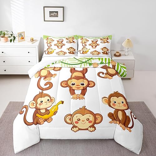 Miniatura 16 de Manfei Juego de edredón musical tamaño Queen, juego de ropa de cama con estampado de notas musicales retro para niños y niñas, decoración de Marrón