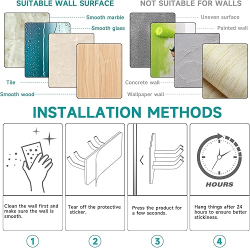 Miniatura 8 de Soporte para cepillo de dientes montado en la pared, soporte para cabezal de cepillo de dientes eléctrico SUS304 de acero inoxidable para baño,